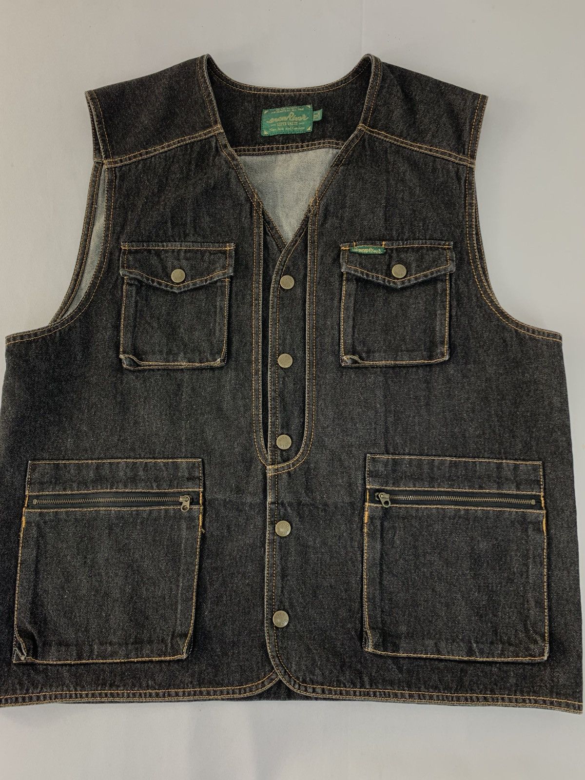 Japanese Brand 90s Evenriver Supervalue Vest Denim Jacket Multipocket Size US XL / EU 56 / 4 - 2 Thumbnail