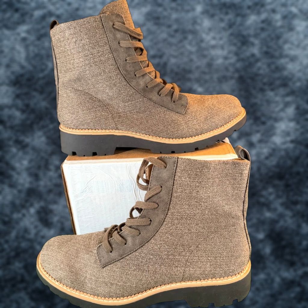Vintage Sofft Combat Boot Taupe Brown Lace Up Side Zip 11M Womens Boot Casual Workwear Military Style Blaike ES0025550 Mens? Size US 11 / IT 41 - 1 Thumbnail