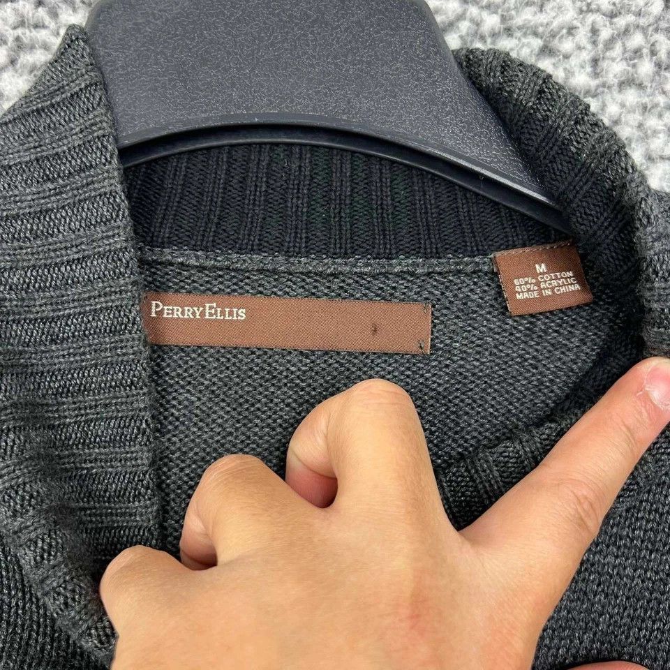 Perry Ellis Perry Ellis Sweater Men Plain Long Sleeve Pullover Outdoor M Size US M / EU 48-50 / 2 - 3 Thumbnail