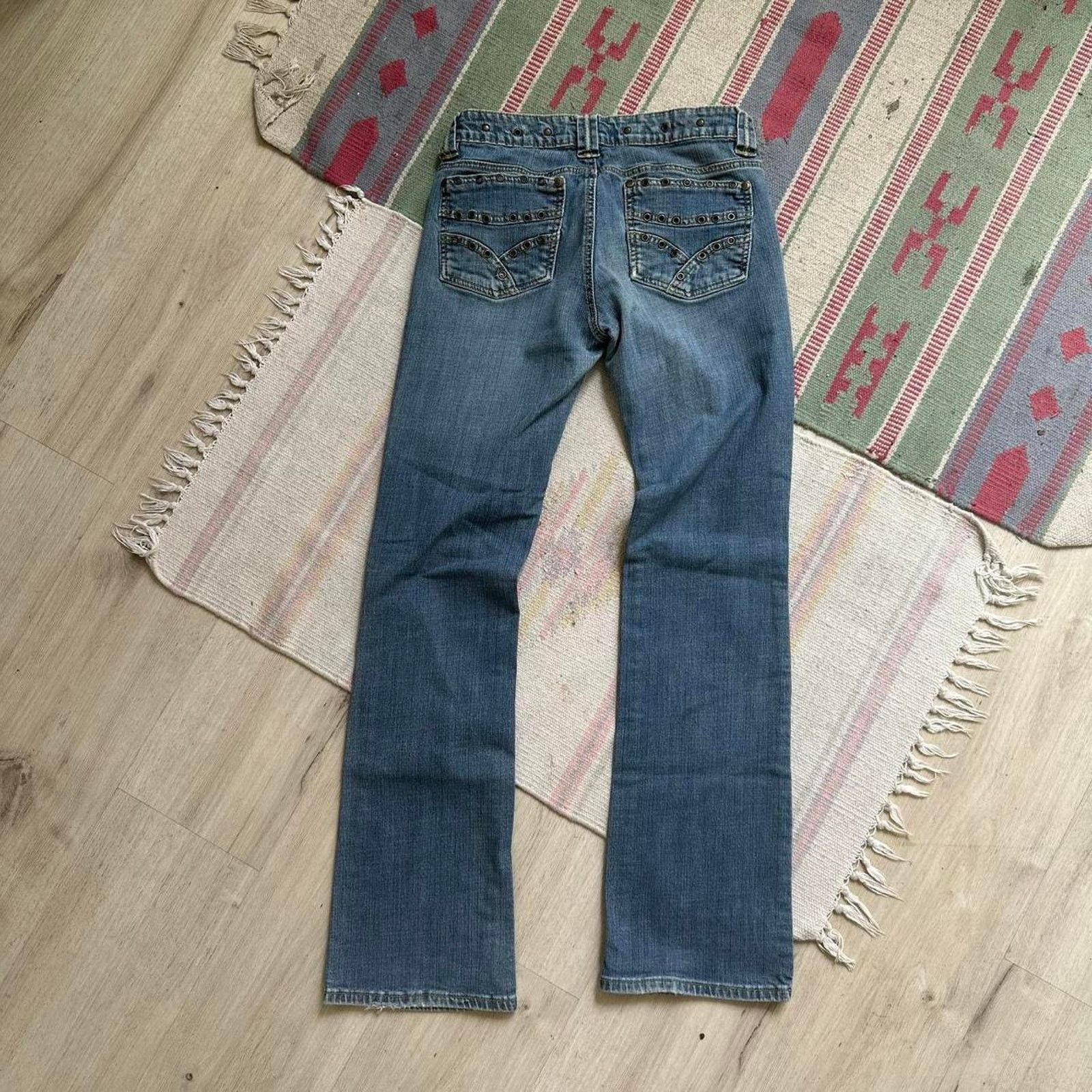 Vintage Vintage Y2K Studded Angel Low Rise Slim Denim Grunge Jean Size 29" - 7 Thumbnail