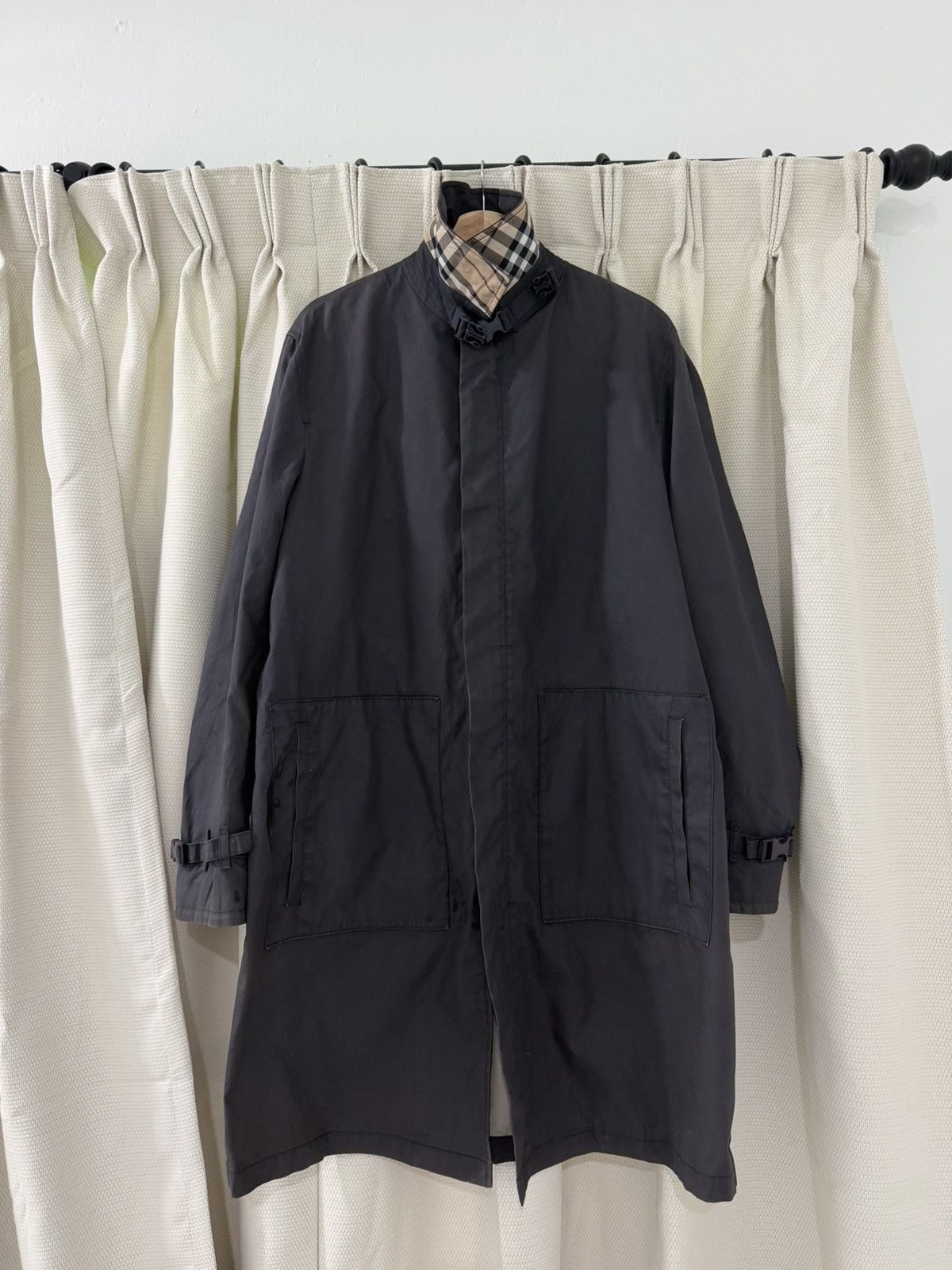 Burberry Vintage 90s🔥 Burberry London Nova Check Collar Trench Coat Size US M / EU 48-50 / 2 - 3 Thumbnail