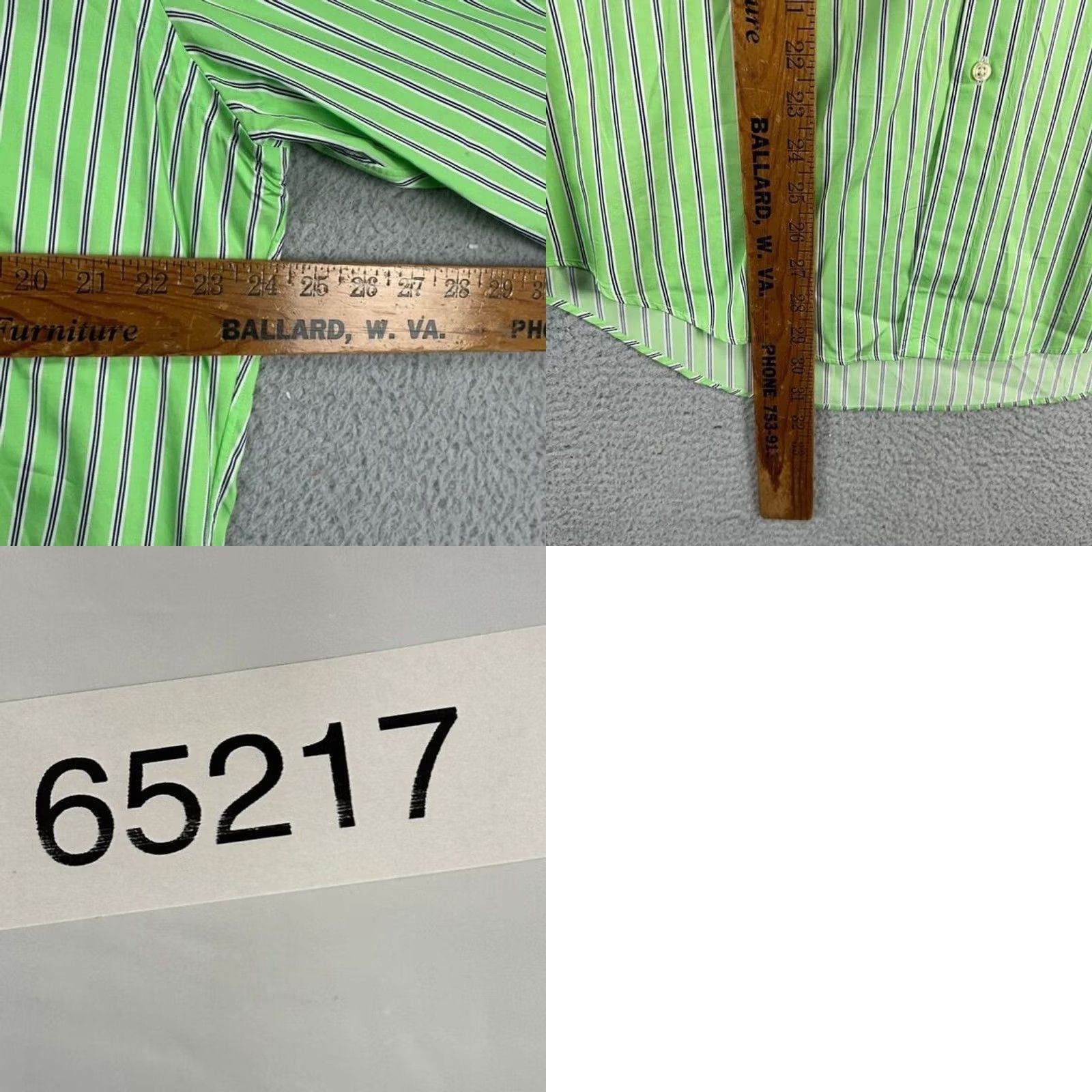 Ralph Lauren Ralph Lauren Button Down Shirt Adult Large Green Black Striped Classic Fit Mens Size US L / EU 52-54 / 3 - 8 Thumbnail