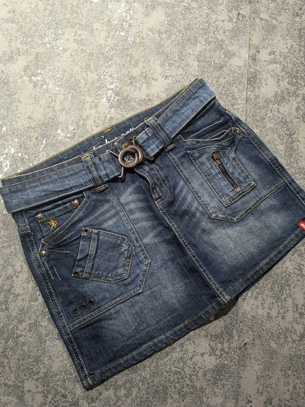 Hysteric Glamour × Japanese Brand × Miss Sixty VTG CARGO DENIM MISS SIXTY STYLE MINI SKIRT Size 31" - 2 Thumbnail