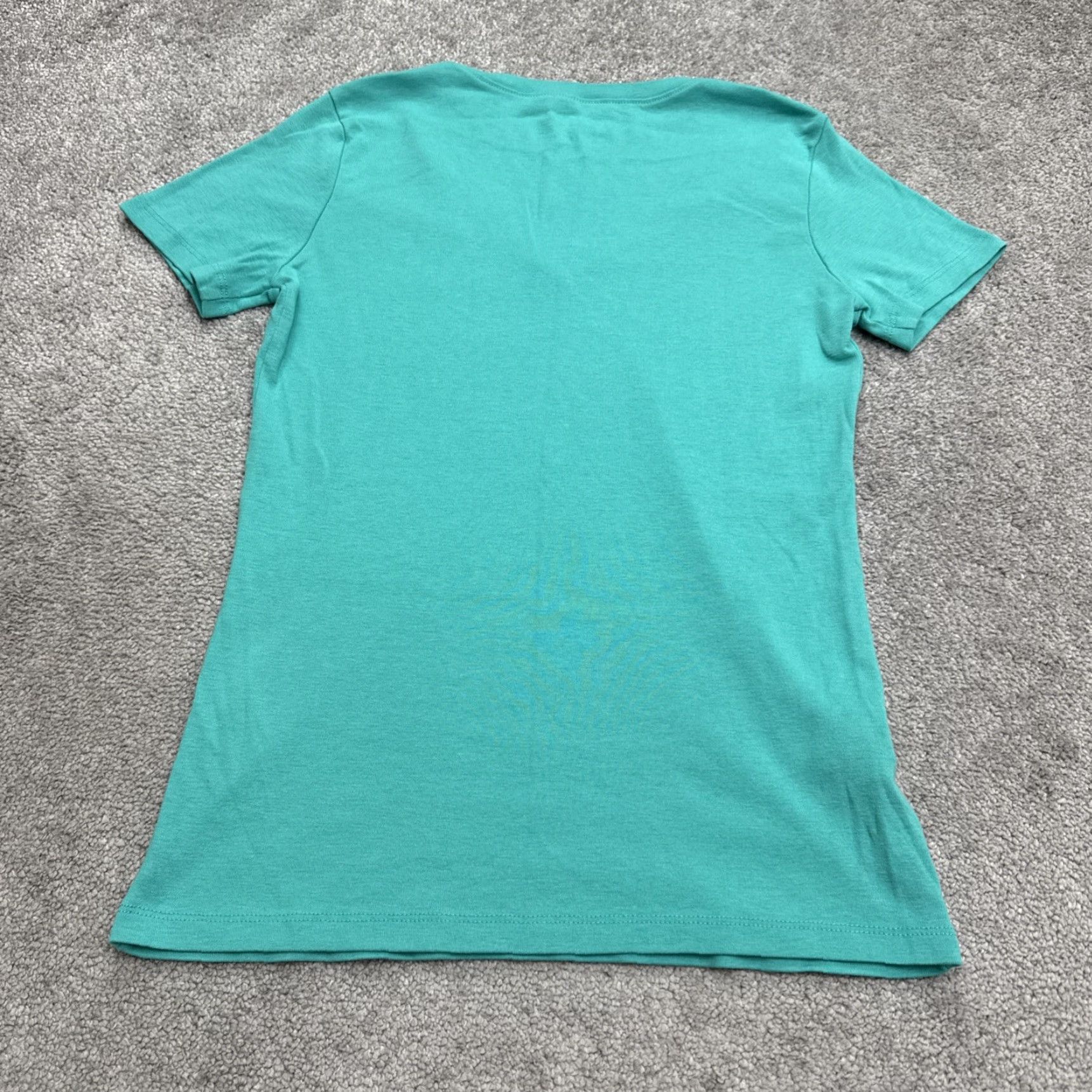Eddie Bauer VINTAGE? No - but item is classic Eddie Bauer T-Shirt Womens Medium Teal Blue V-Neck Cotton Tee Size M / US 6-8 / IT 42-44 - 2 Thumbnail
