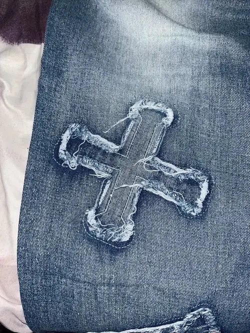 Other Jeans With Embroidered Letters Size 28" / US 6 / IT 42 - 3 Thumbnail