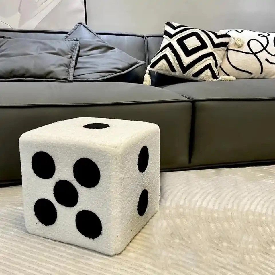 Vintage Soft Dices Stool Cubic Mobile Furniture Change Shoe Stool Size ONE SIZE - 4 Thumbnail