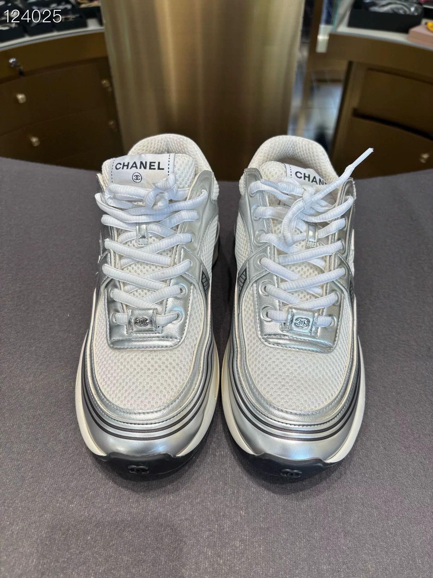 Chanel Chanel Silver Sneakers Size 39 Size US 8 / IT 38 - 1 Thumbnail