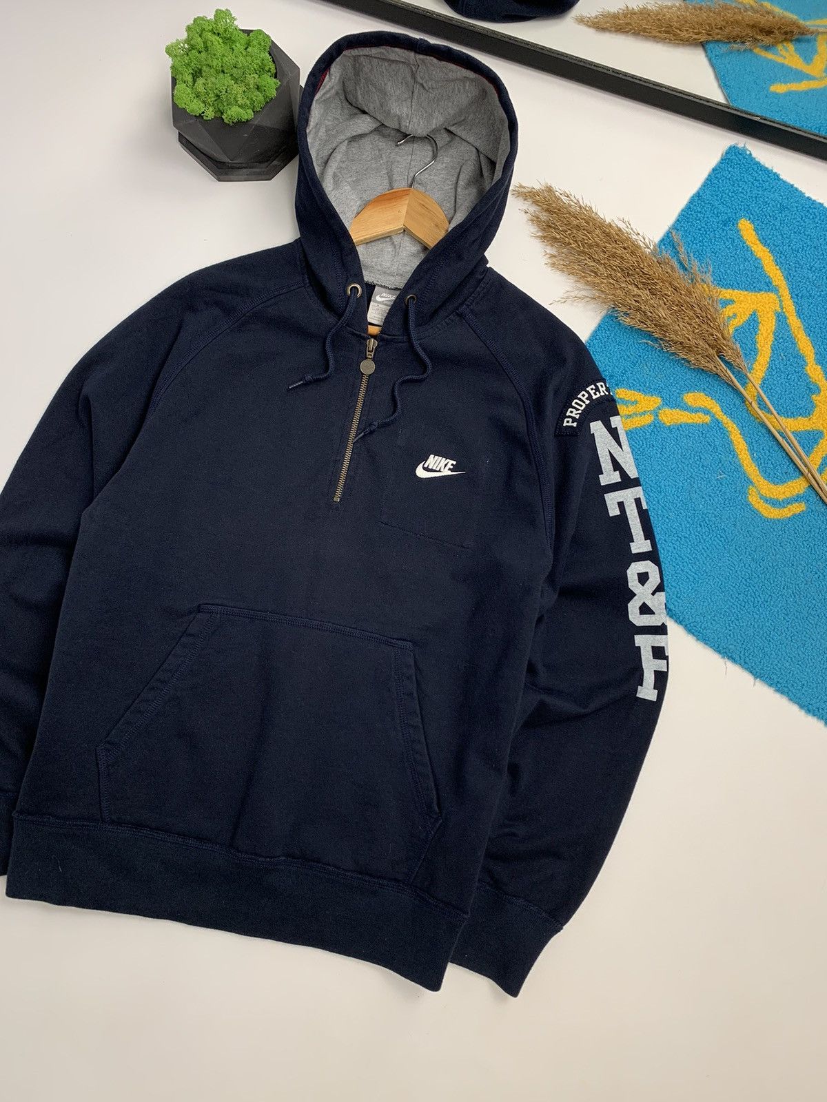 Nike × Vintage Vintage 90’s Nike 1/4 Pocket Hoodie Size US M / EU 48-50 / 2 - 3 Thumbnail