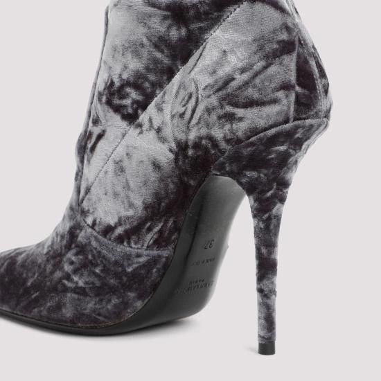 Saint Laurent Paris o1s1wg111024 Lucky Boots & Mules in Velvet in Grey Size US 6.5 / IT 36.5 - 5 Thumbnail