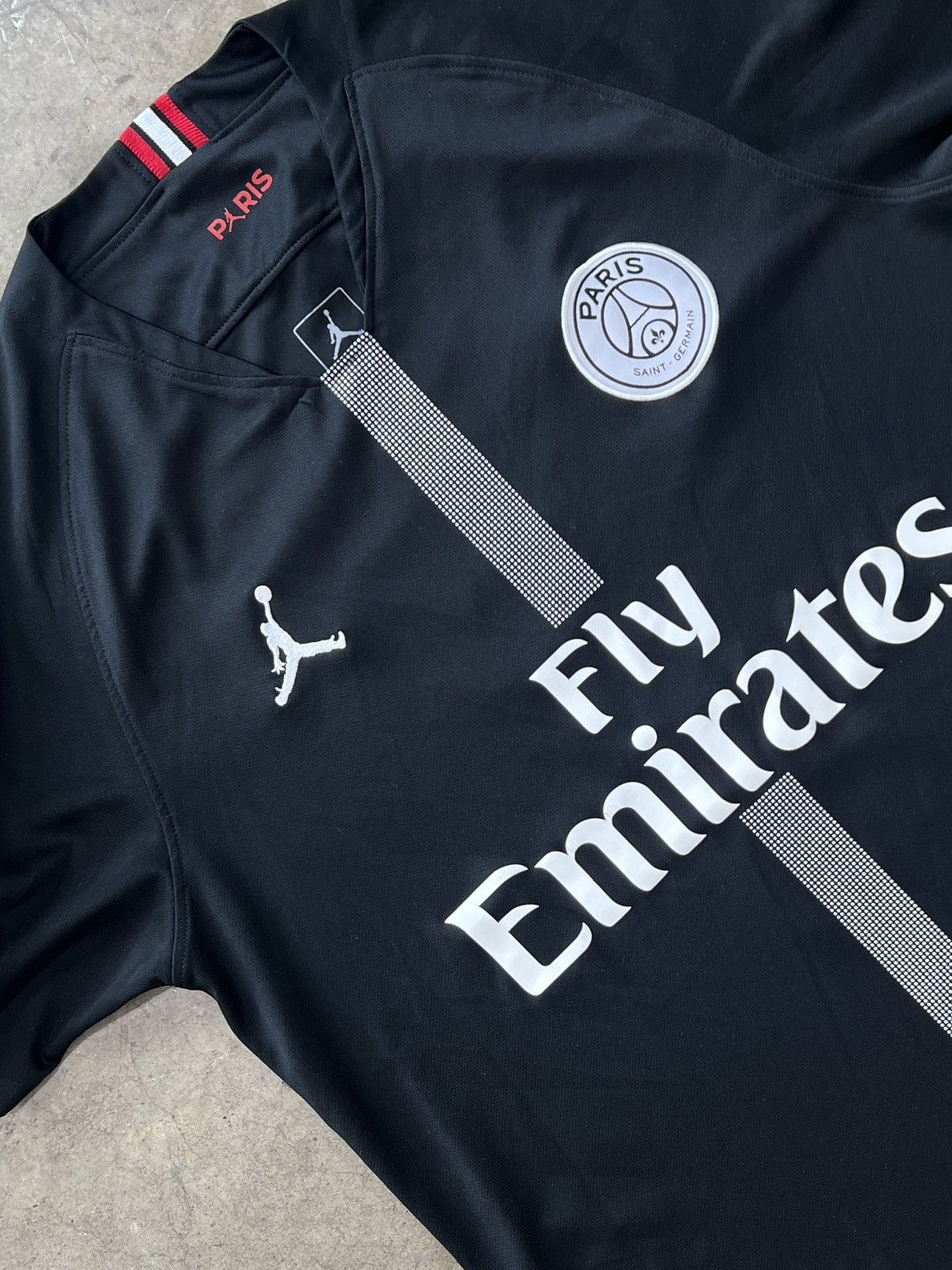 PSG Paris Fly Emirates Mbappe #7 Jersey Jumpman Logo Black