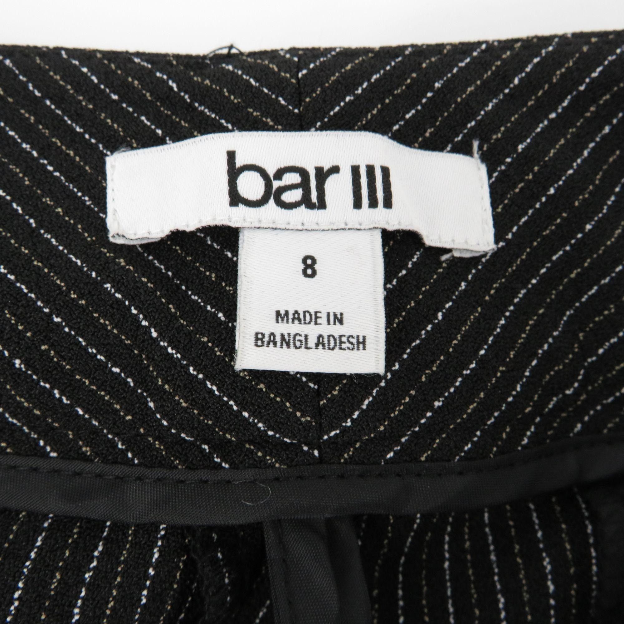 Bar III Bar III Womens Black Pinstriped Pants Size 8 NWOT Size 30" / US 8 / IT 44 - 5 Thumbnail