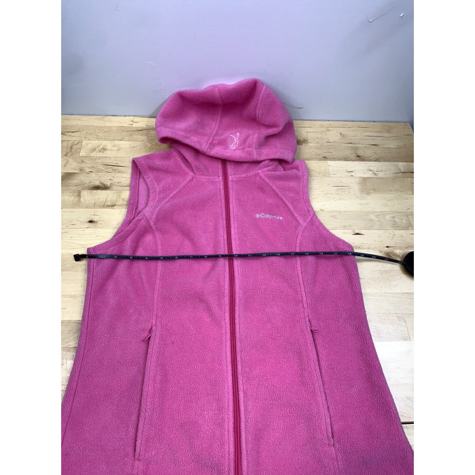Pinko Columbia Jacket Vest Womens M Pink Fleece Hooded Casual Outdoor Zip #8512 Size M / US 6-8 / IT 42-44 - 6 Thumbnail