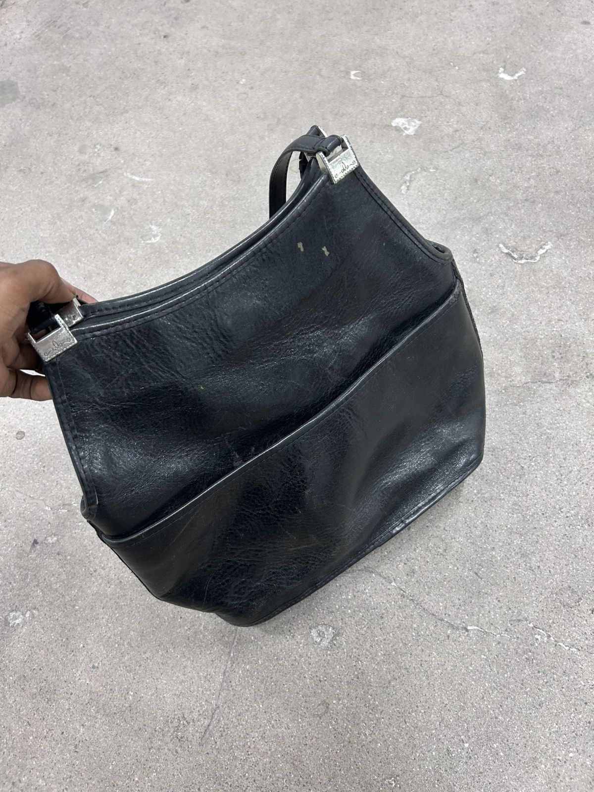 Brighton Vintage Brighton Bucket Bag Wine Red Black Leather Calf Bag Size ONE SIZE - 5 Thumbnail