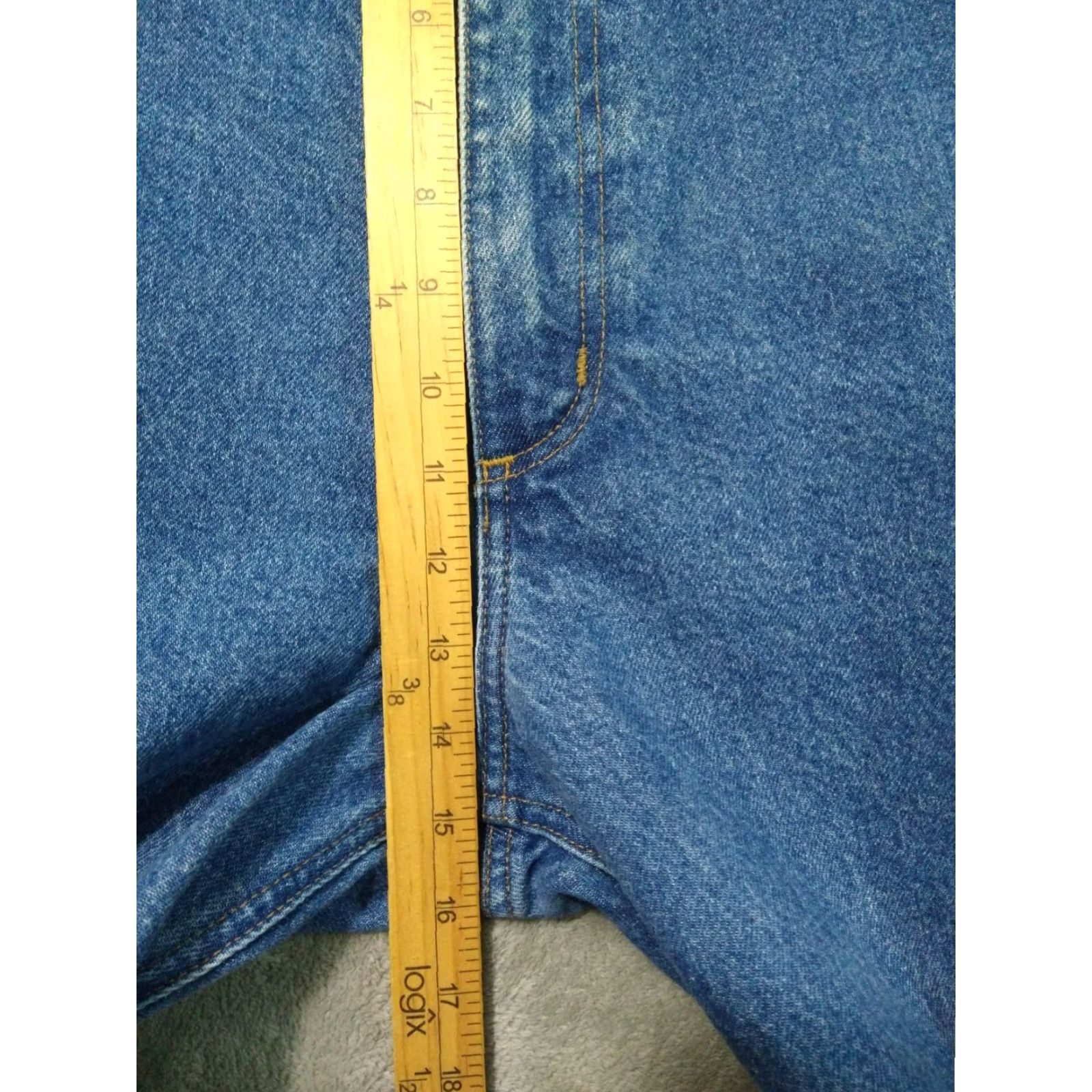 Carhartt Carhartt Jeans Mens 52x30 Blue Denim Relaxed Fit Straight Leg Dark Wash B17 DST Size US 36 / EU 52 - 4 Thumbnail