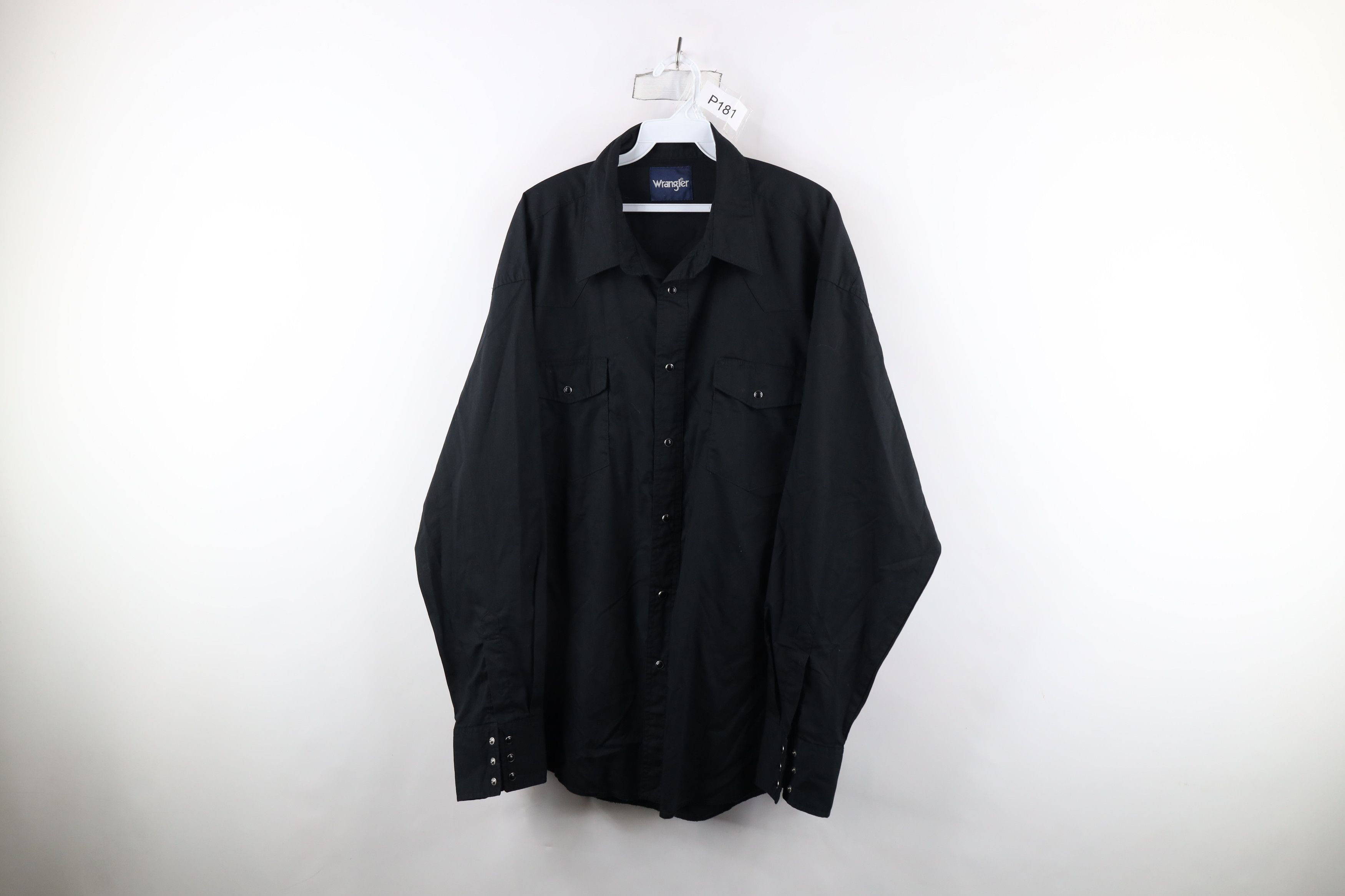 Vintage × Wrangler Vintage 90s Wrangler Rodeo Snap Button Collared Shirt Black Size US XXL / EU 58 / 5 - 1 Thumbnail