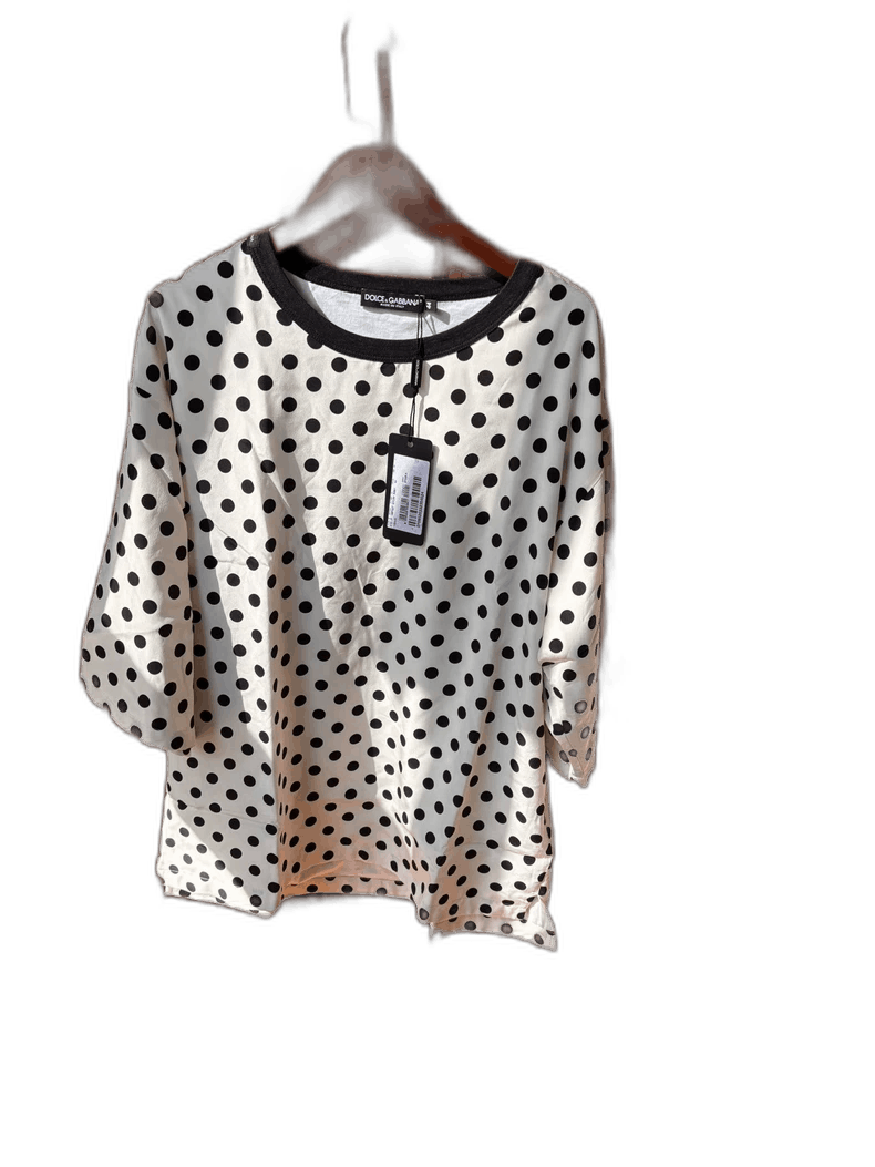 Dolce & Gabbana Dolce Gabbana Polka Dot Silk Top Size US L / EU 52-54 / 3 - 1 Thumbnail