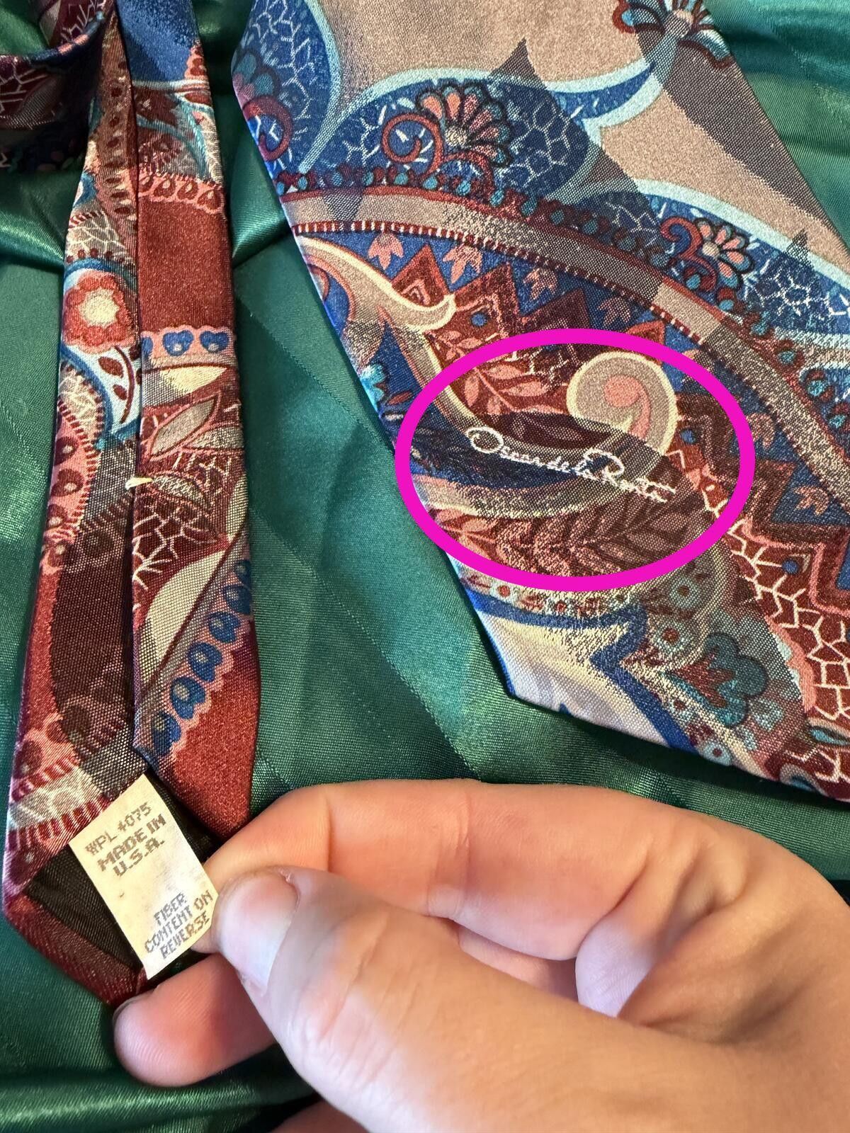 Oscar De La Renta Vintage Oscar de la Renta Silk Paisley Tie Necktie Luxury Size ONE SIZE - 1 Thumbnail