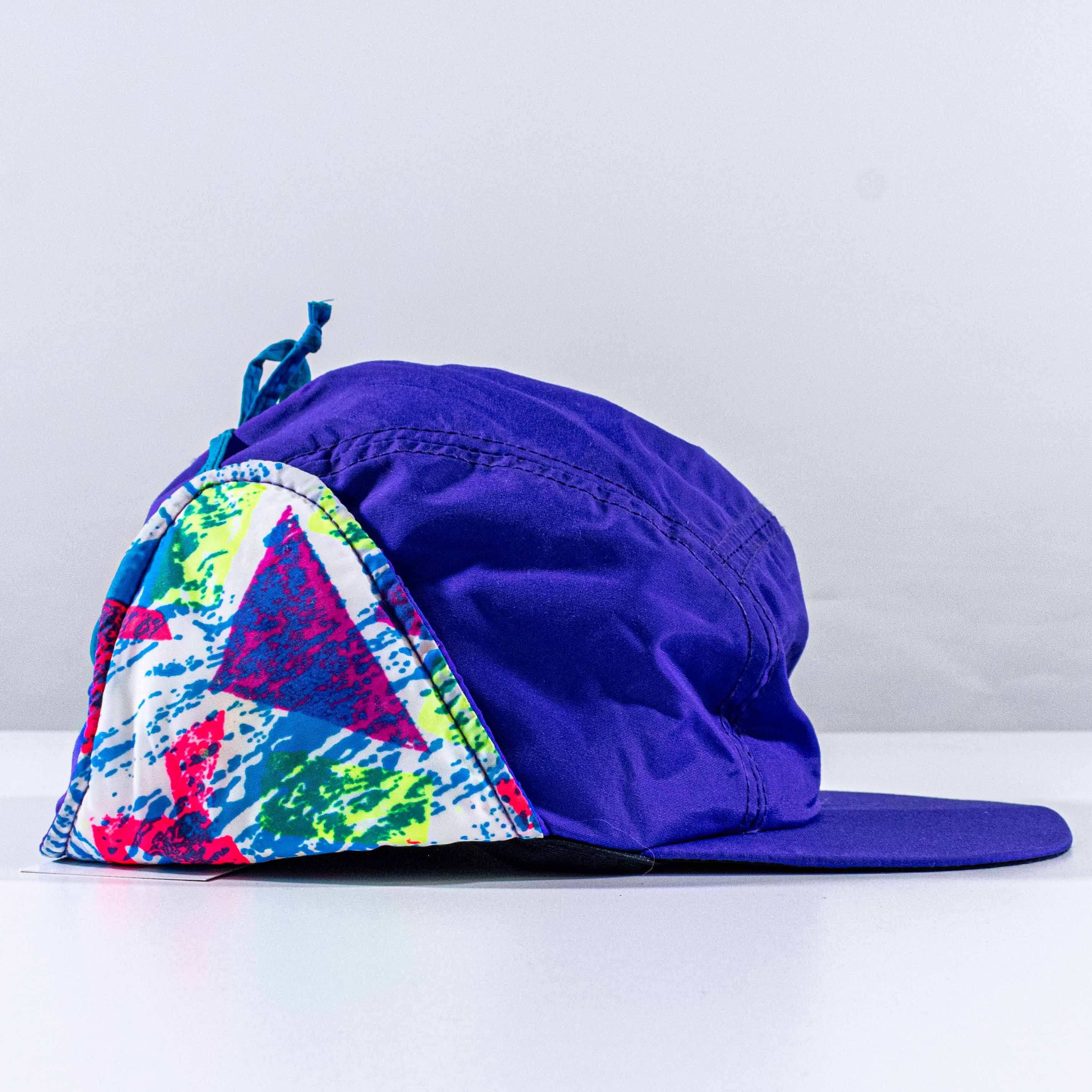 Columbia Columbia 5 Panel Trapper Hat 90s USA Quilted Neon Cap Medium Size ONE SIZE - 5 Thumbnail