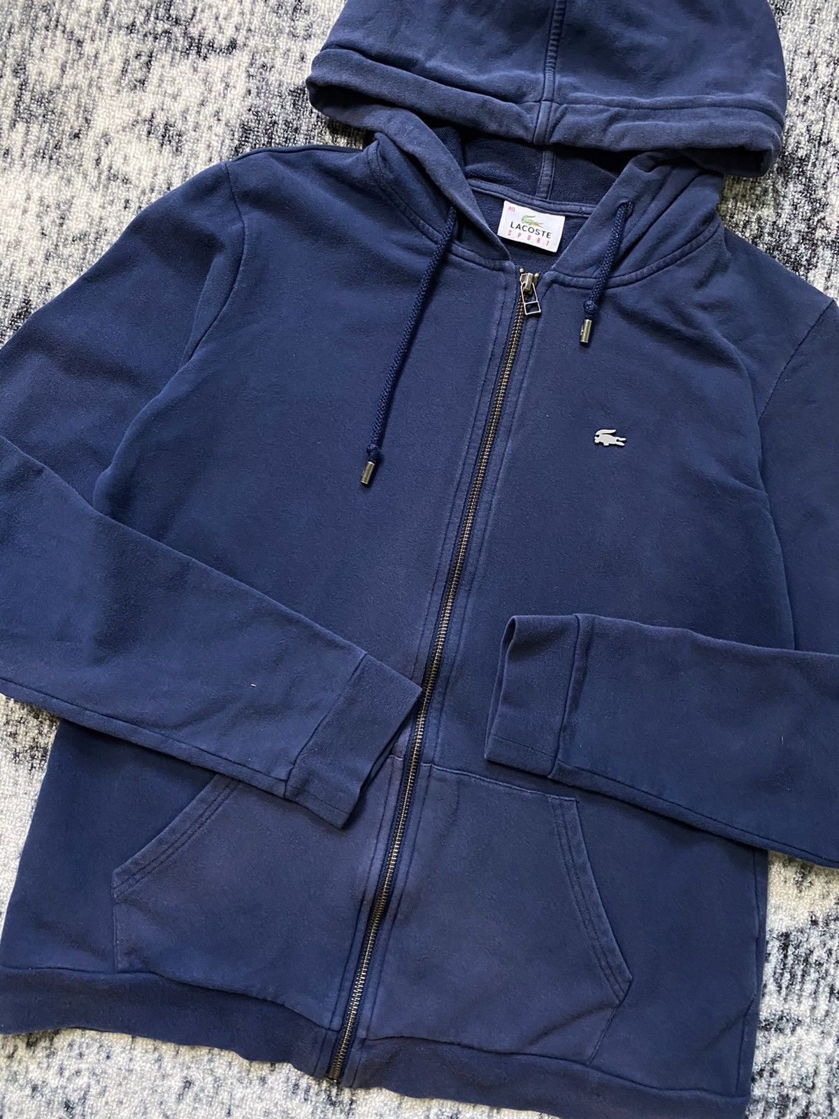 Lacoste × Vintage Vintage Lacoste Zip Up Hoodies Faded Distressed Y2K 90s Size XS / US 0-2 / IT 36-38 - 5 Thumbnail