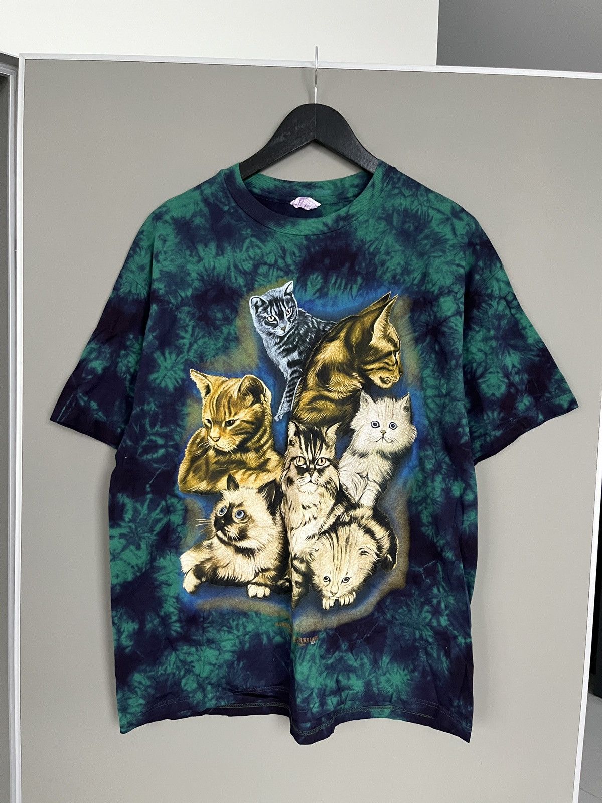 Vintage Cats Acid Tie Dye T-shirt Size US XL / EU 56 / 4 - 1 Thumbnail