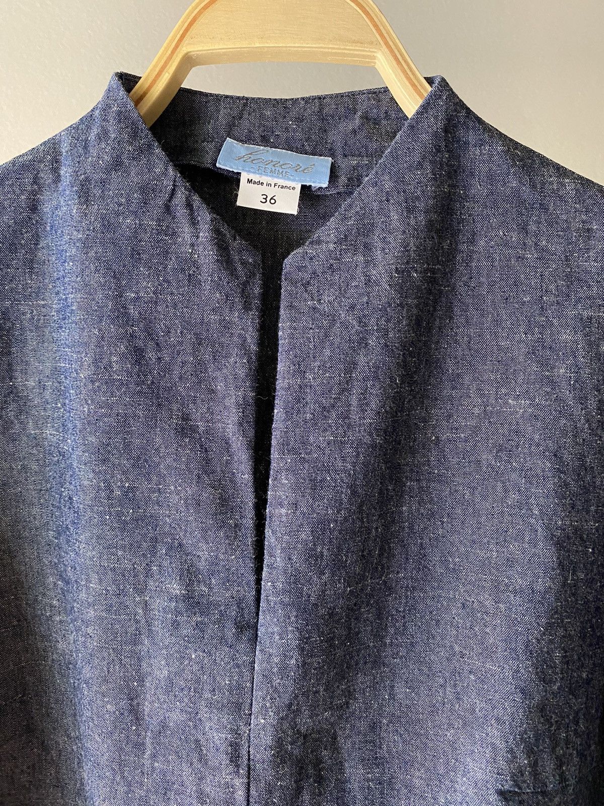 Designer Honore Mandarin Collar Linen Top Size XS / US 0-2 / IT 36-38 - 5 Thumbnail