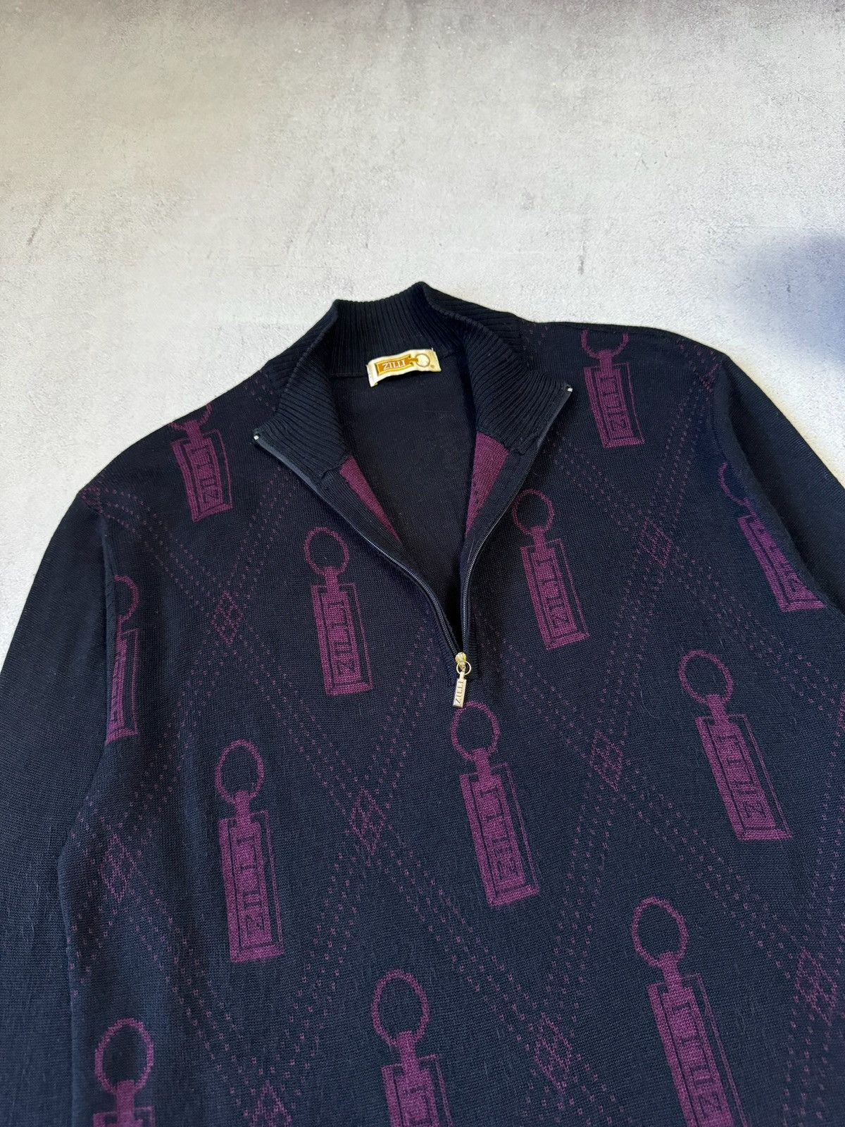 Zilli Zilli Sweater Cashemere Silk Zip 1/3 Monogram Mens 48 Size Size US M / EU 48-50 / 2 - 7 Thumbnail