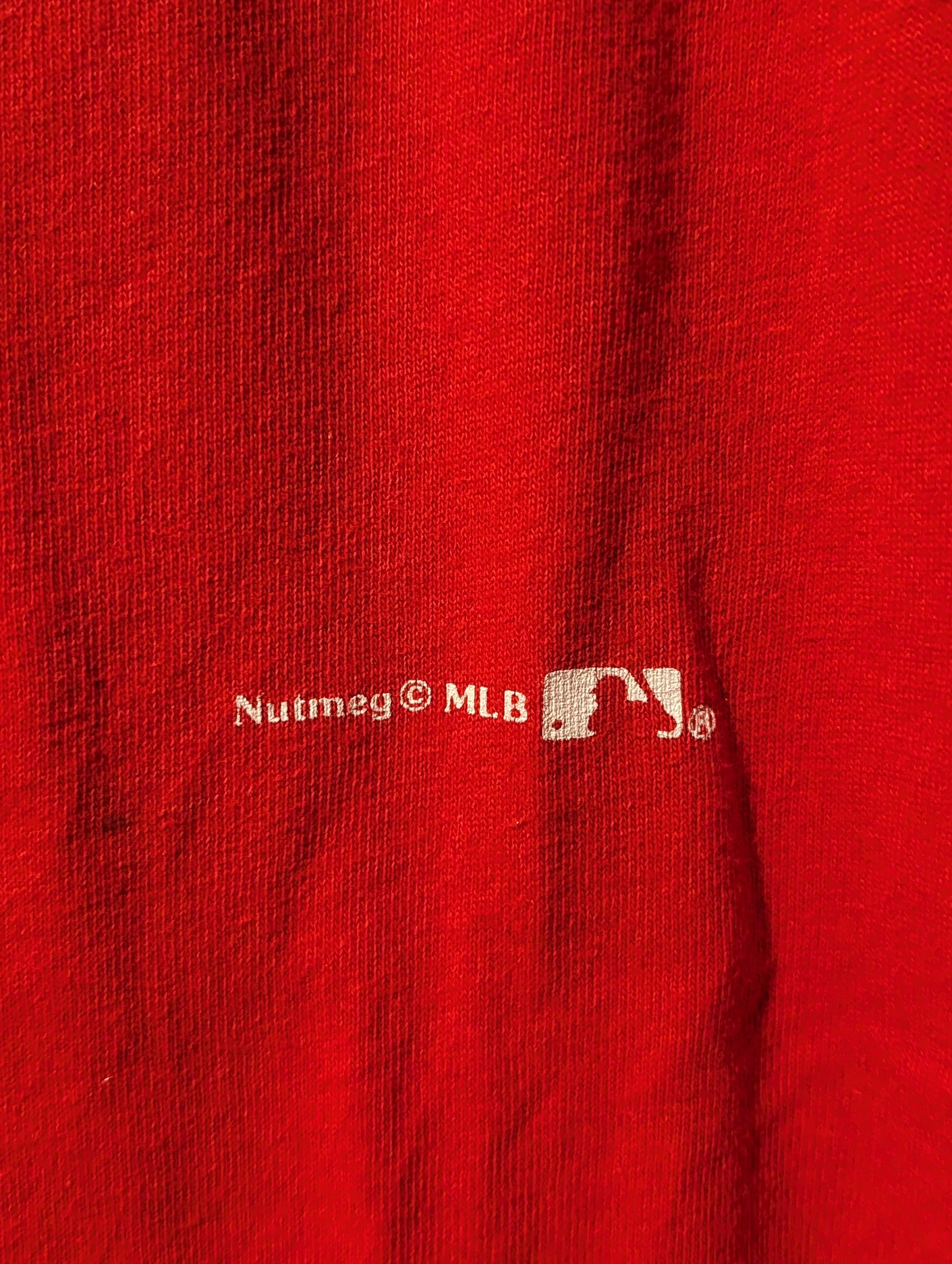 Nutmeg Vintage 90s Phillies MLB Baseball Nutmeg Red X-Large T-Shirt Size US XL / EU 56 / 4 - 4 Thumbnail