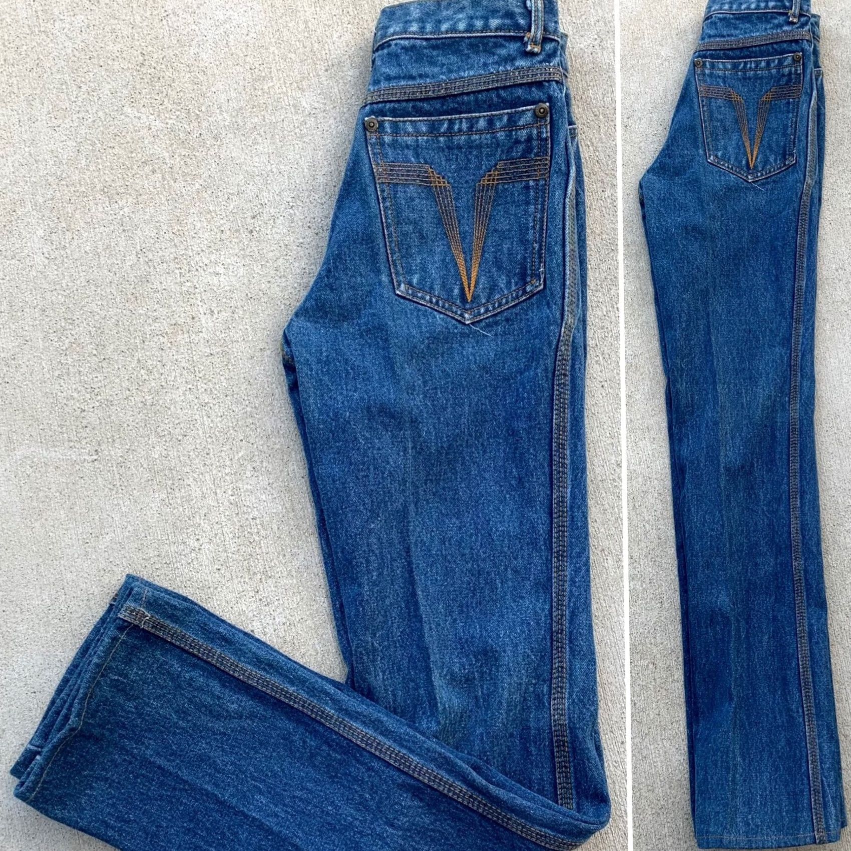 Vintage VINTAGE Brittania Jeans 24 1/2” Waist X 31 1/4” Inseam Women 70s 80s Retro Blue Denim High Waist Straight Size 26" / US 2 / IT 38 - 2 Thumbnail