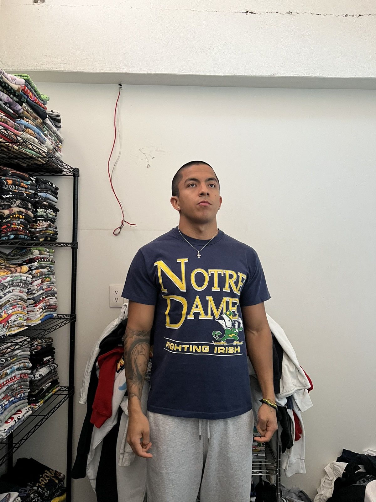 Champion 90s Notre Dame Fighting Irish Single Stitch Collegiate Tee Size US L / EU 52-54 / 3 - 2 Thumbnail