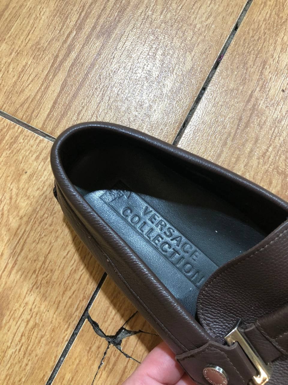 Versace VERSACE Men's Brown Leather Loafers 41 Size US 8 / EU 41 - 2 Thumbnail