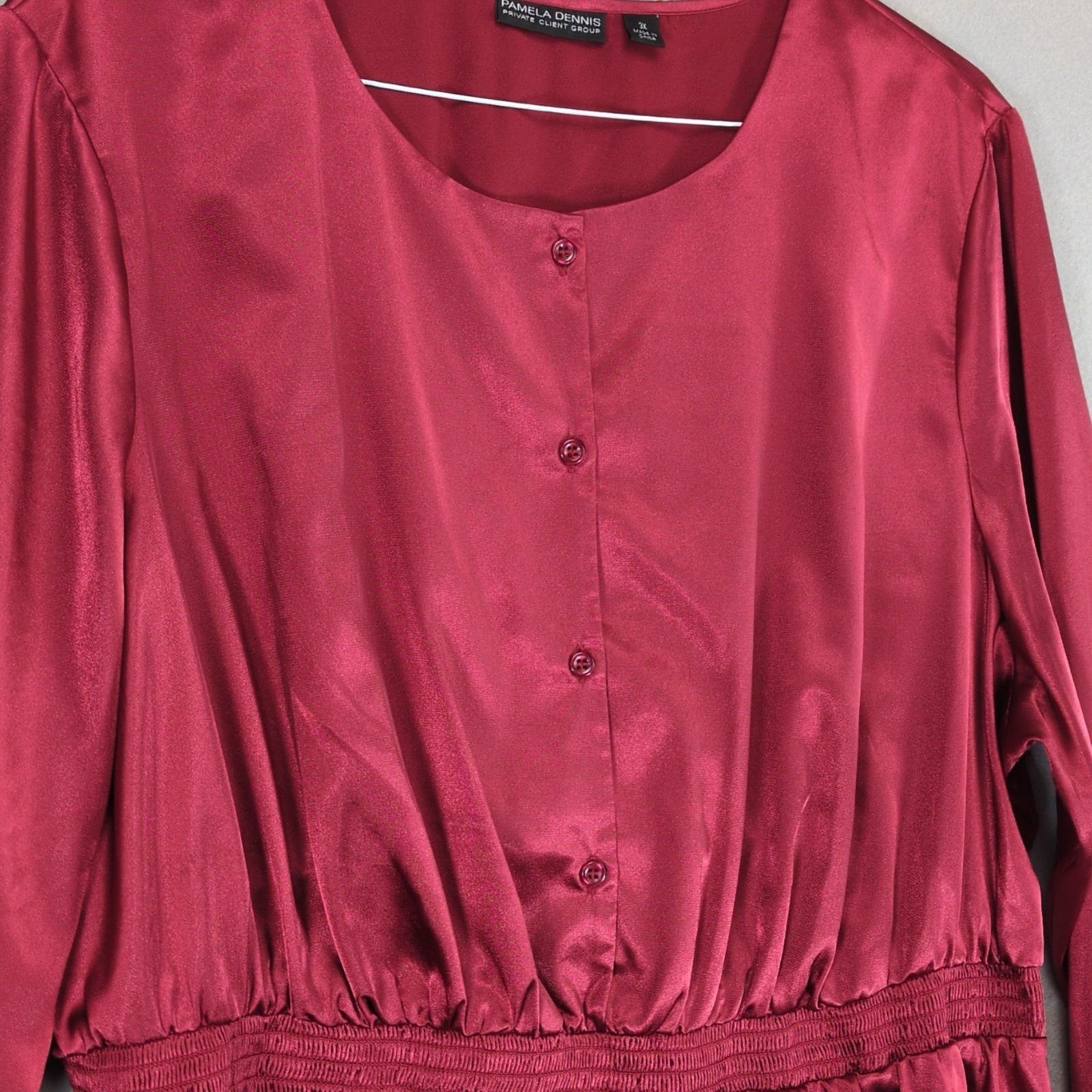 Other Pamela Dennis Private Client Women's 3X Satin Peplum Blouse Size 3XL / US 20-22 - 4 Thumbnail