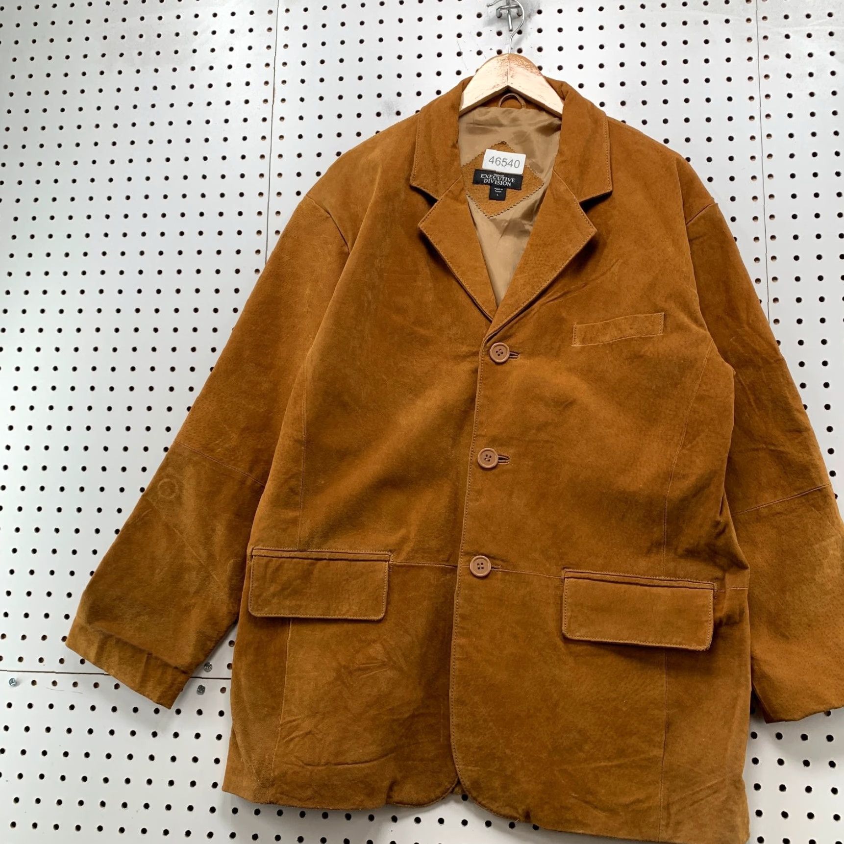 Haband Haband Executive Division Suede Blazer Jacket Mens Large Brown Sports Coat Size 42R - 4 Thumbnail