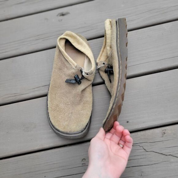 RARE HTF Dr Martens Erica Tan Suede Leather Mocassin Loafer