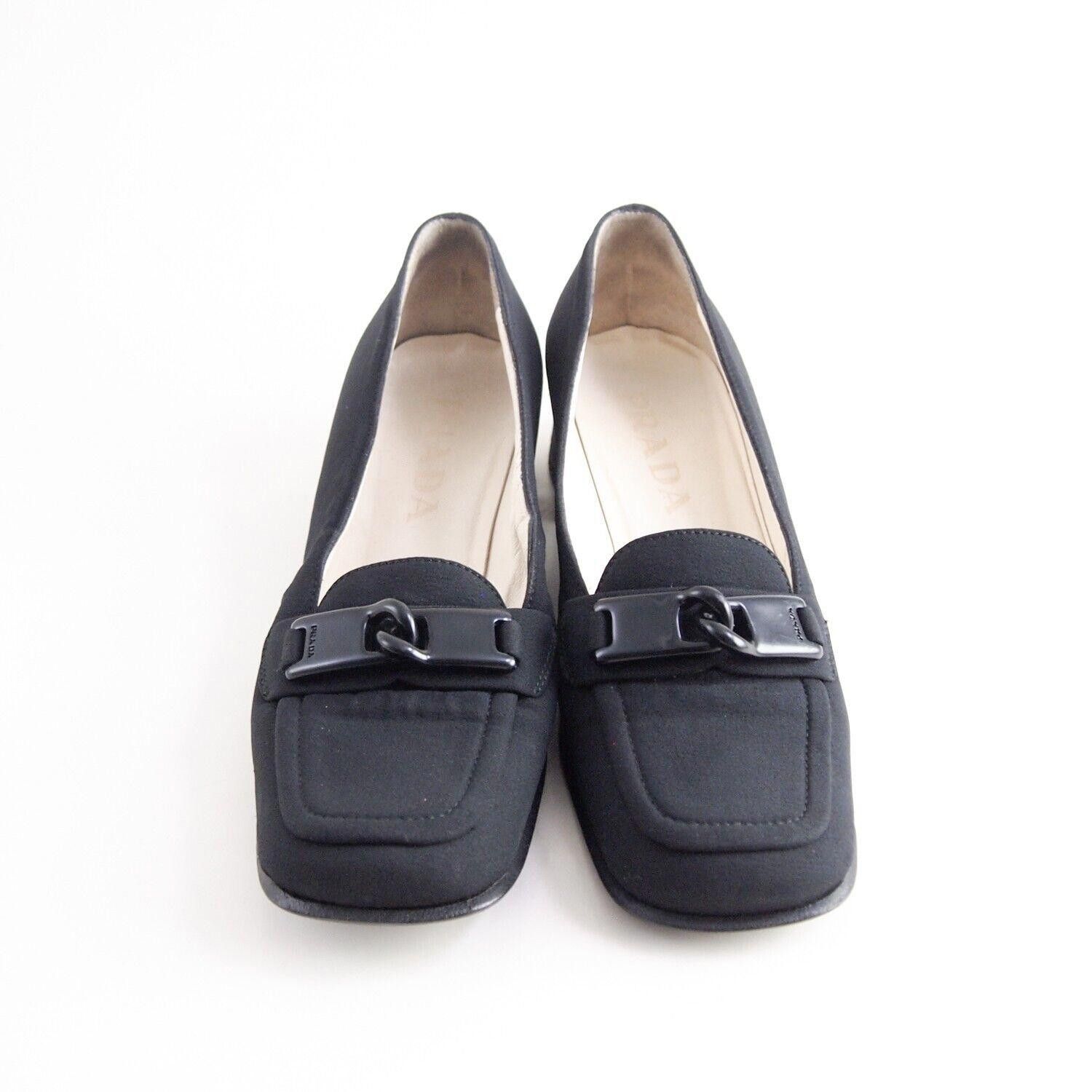 Prada Prada Square Toe Pumps Low Heel Black Suede US 6 EU 36 Size US 6 / IT 36 - 1 Thumbnail