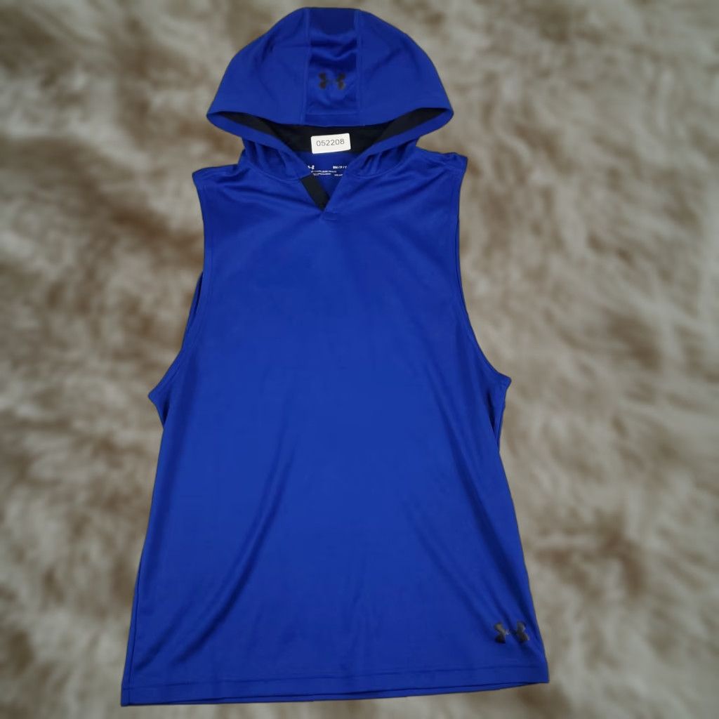 Under Armour Under Armour Shirt Mens Small Blue Pullover Hooded Sleeveless Mock Neck Activewear Casual Sports Size US S / EU 44-46 / 1 - 1 Thumbnail