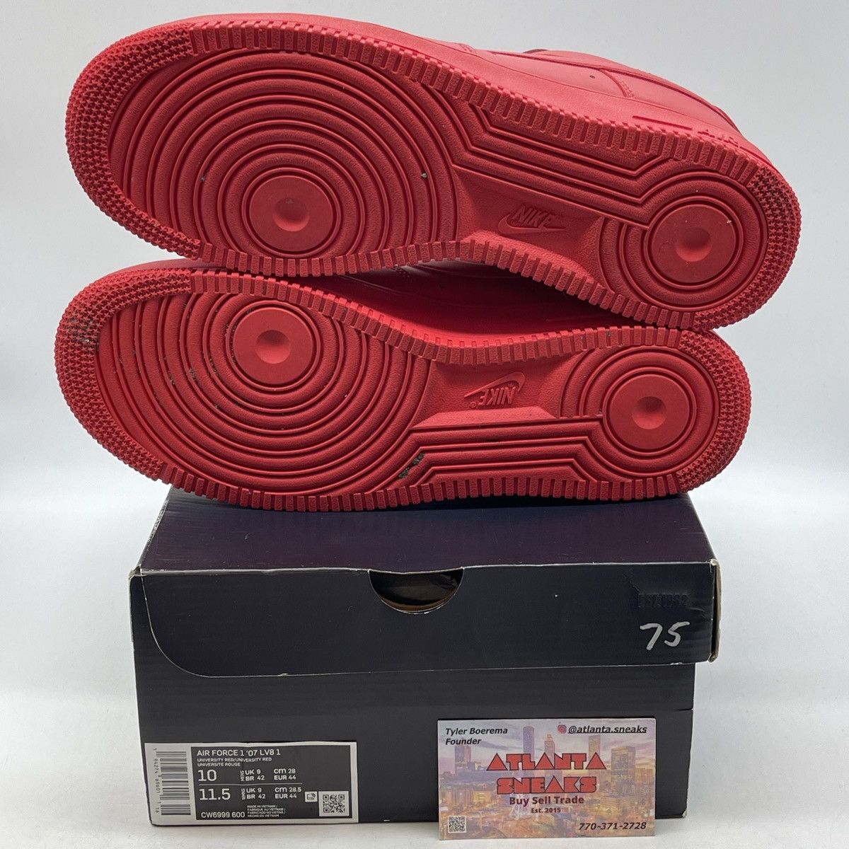 Nike Air Force 1 triple red Size US 10 / EU 43 - 7 Thumbnail