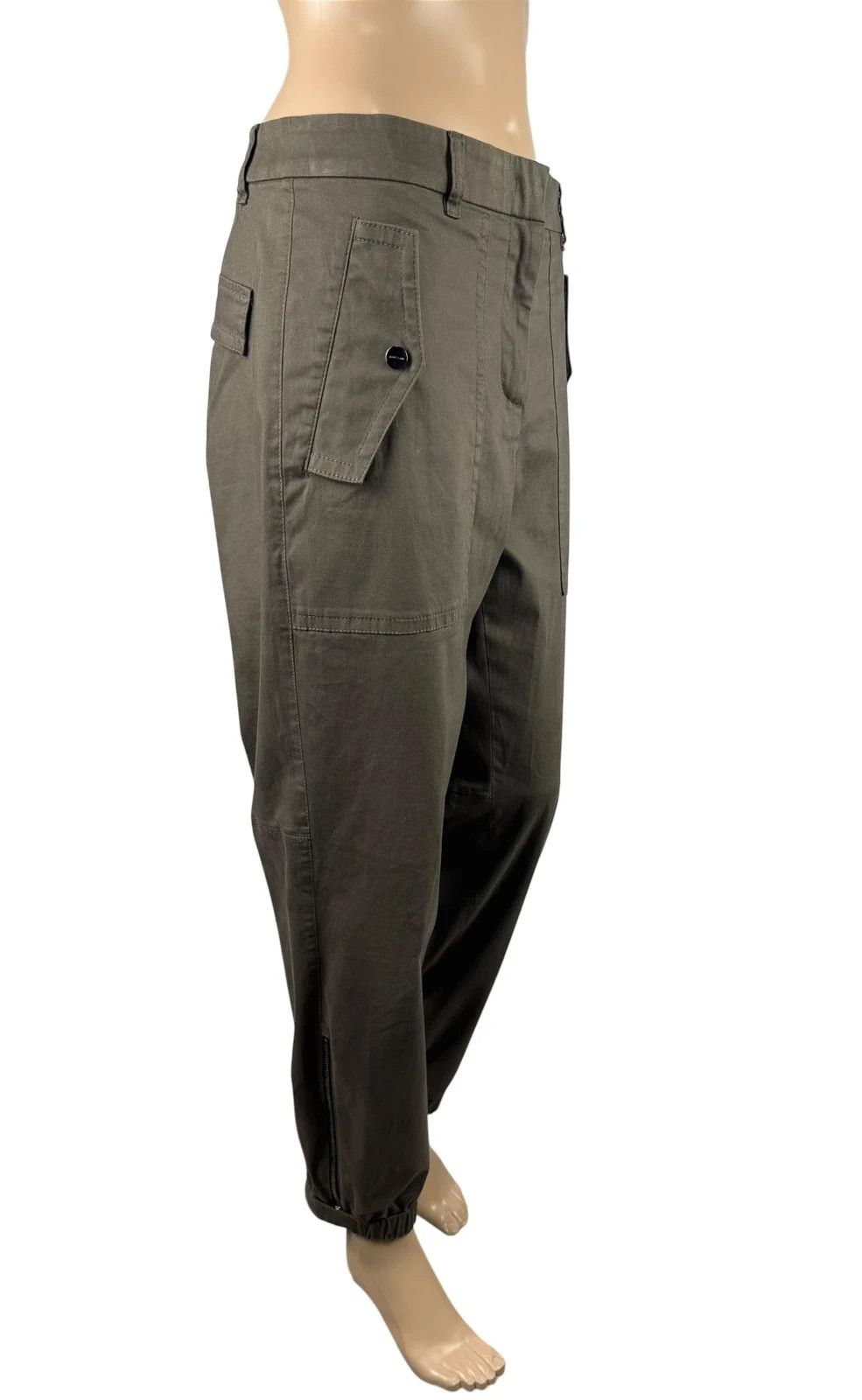 Other Marc Cain Khaki Cotton Pants Ankle Zip size 4 Size 36" / US 14 / IT 50 - 3 Thumbnail