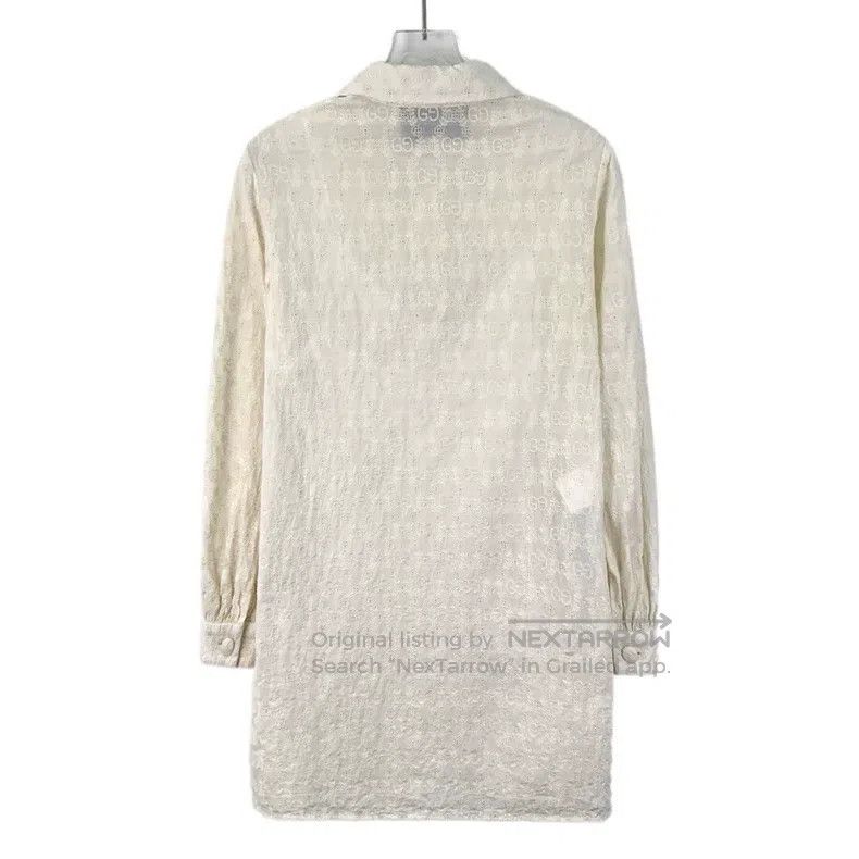 Gucci Gucci Beige logo embroidered cotton cotton doll collar sin Size XS / US 0-2 / IT 36-38 - 2 Thumbnail