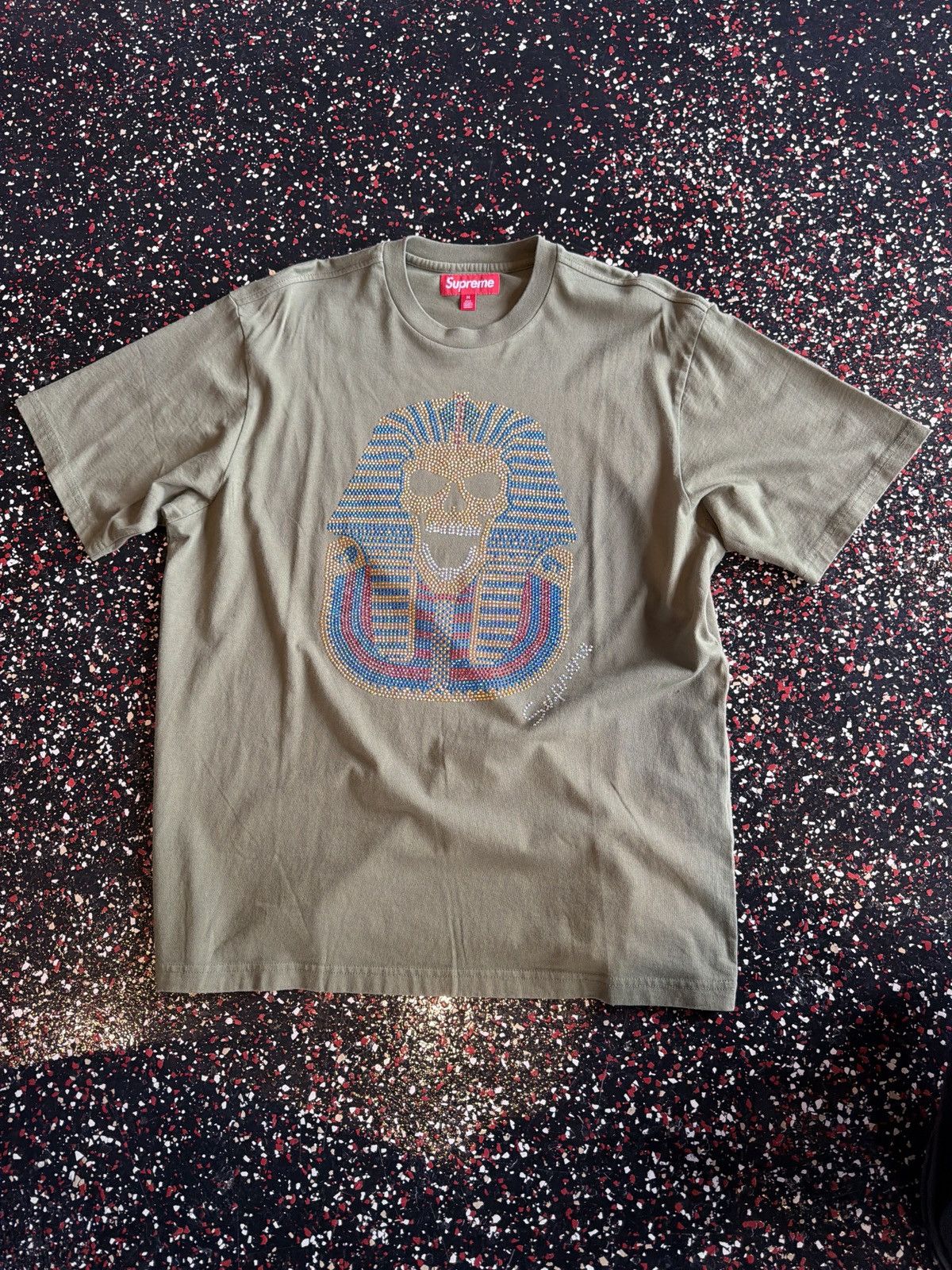 Supreme Supreme King Tut Rhinestone Tee Size US M / EU 48-50 / 2 - 1 Thumbnail