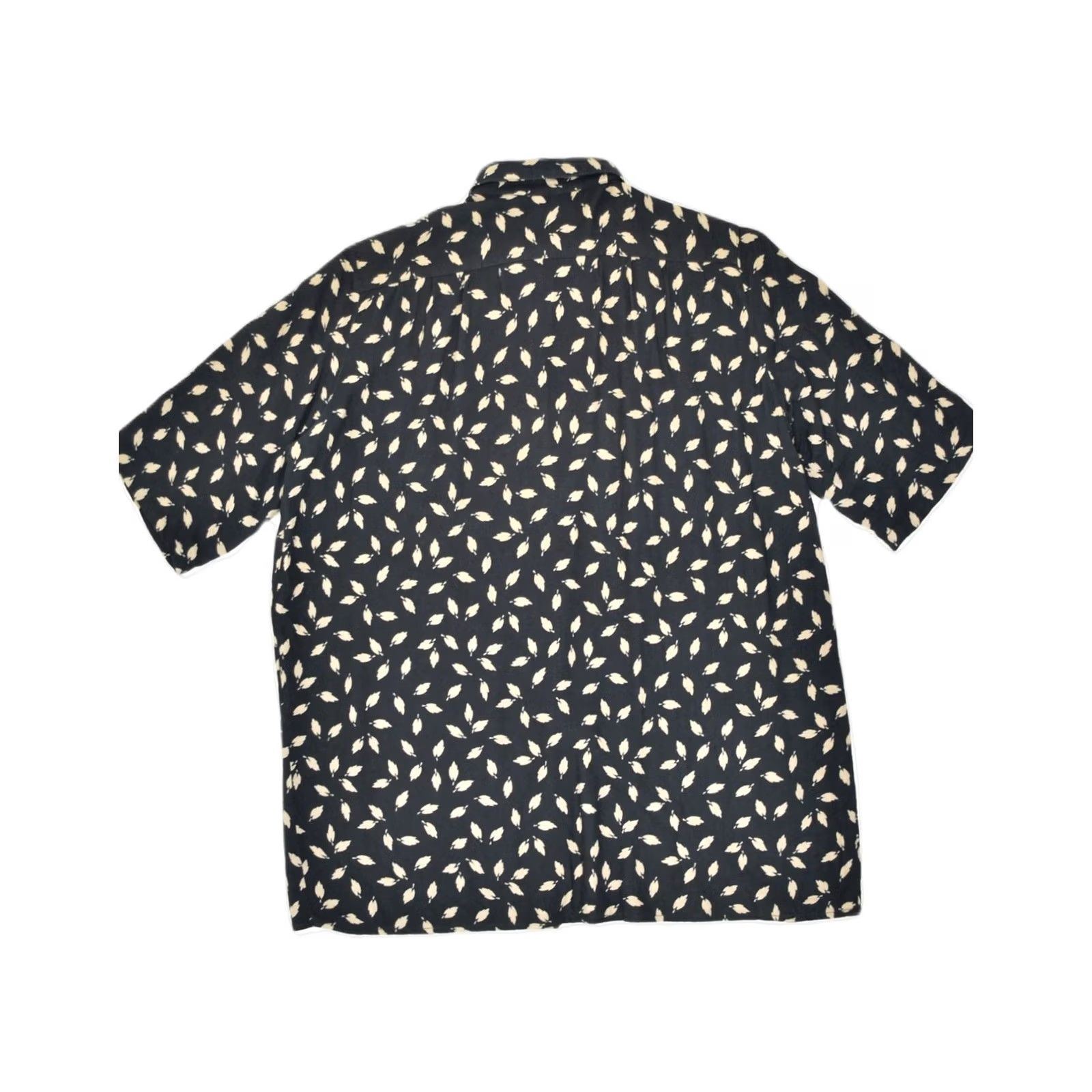 Vintage VINTAGE Womens Short Sleeve Shirt UK 16 Large Black Floral Cotton DB05 Size L / US 10 / IT 46 - 2 Thumbnail