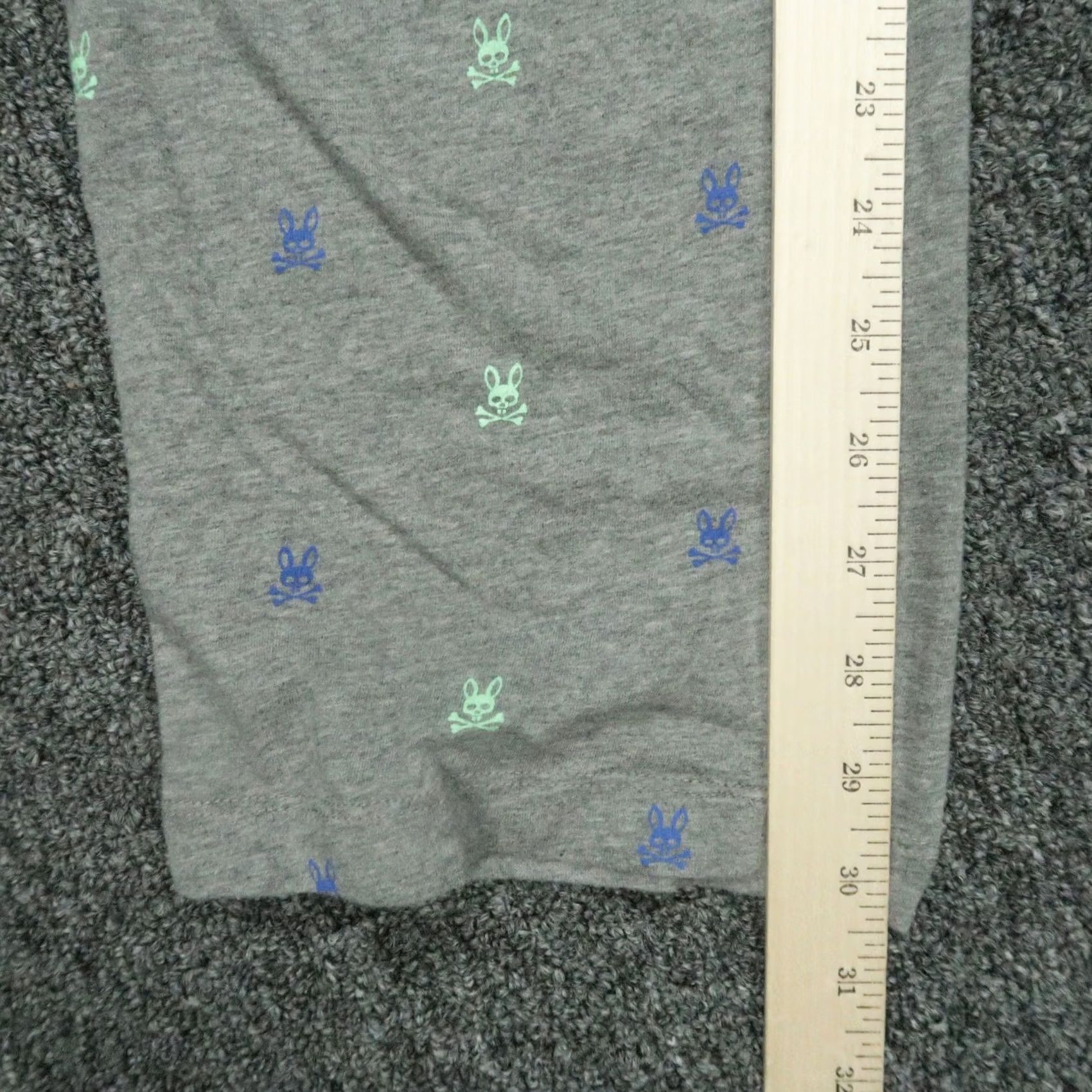 Psycho Bunny Psycho Bunny Pants Mens Medium Gray Print All Over Sleepwear Pockets Lightweight Size US 31 - 7 Thumbnail