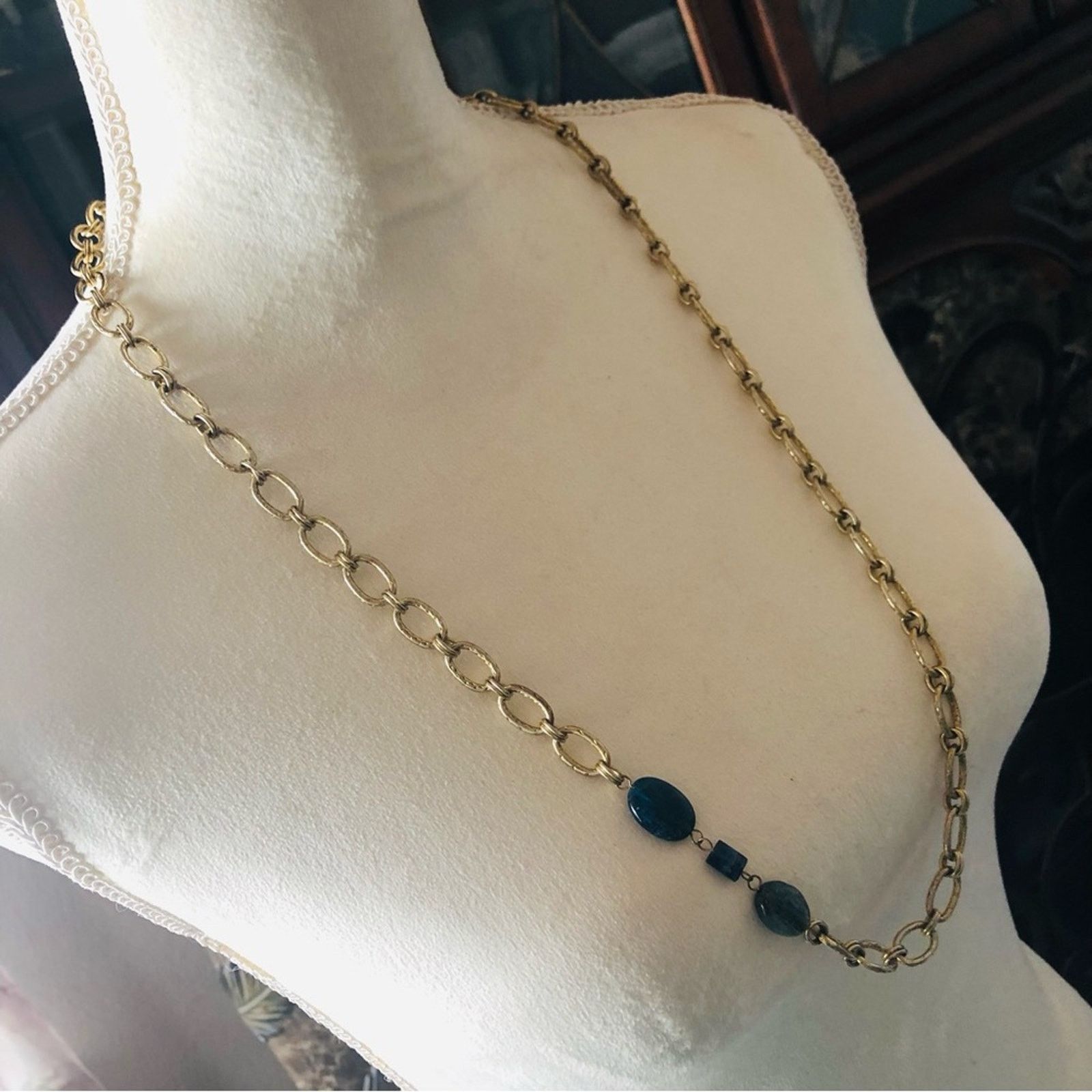 Handmade Handcrafted recycled material sodalite accent necklace Size ONE SIZE - 3 Thumbnail