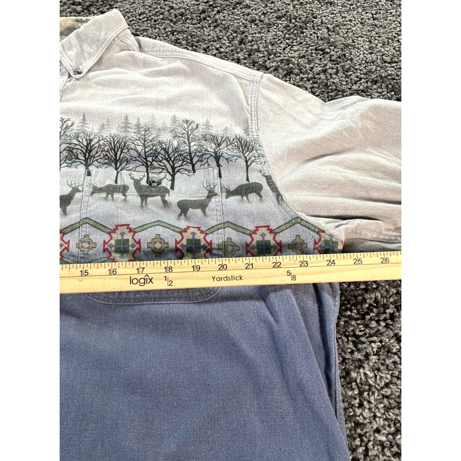 Vintage VINTAGE Cabela's Button-Up Shirt Mens XLT Gray Aztec Flannel Long Sleeve Button-Front Size US XL / EU 56 / 4 - 3 Thumbnail