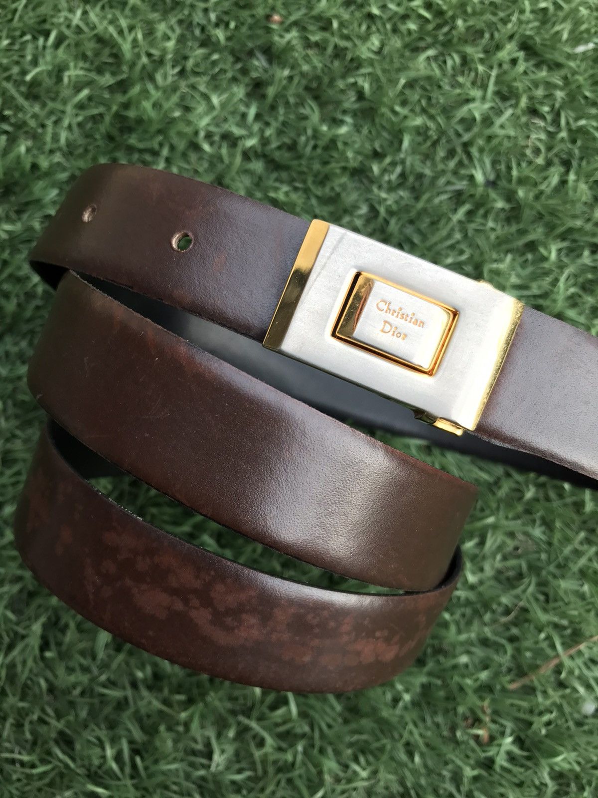 Dior Christian Dior Reversible Leather belt Size 42 Brown black Size 42 - 7 Thumbnail