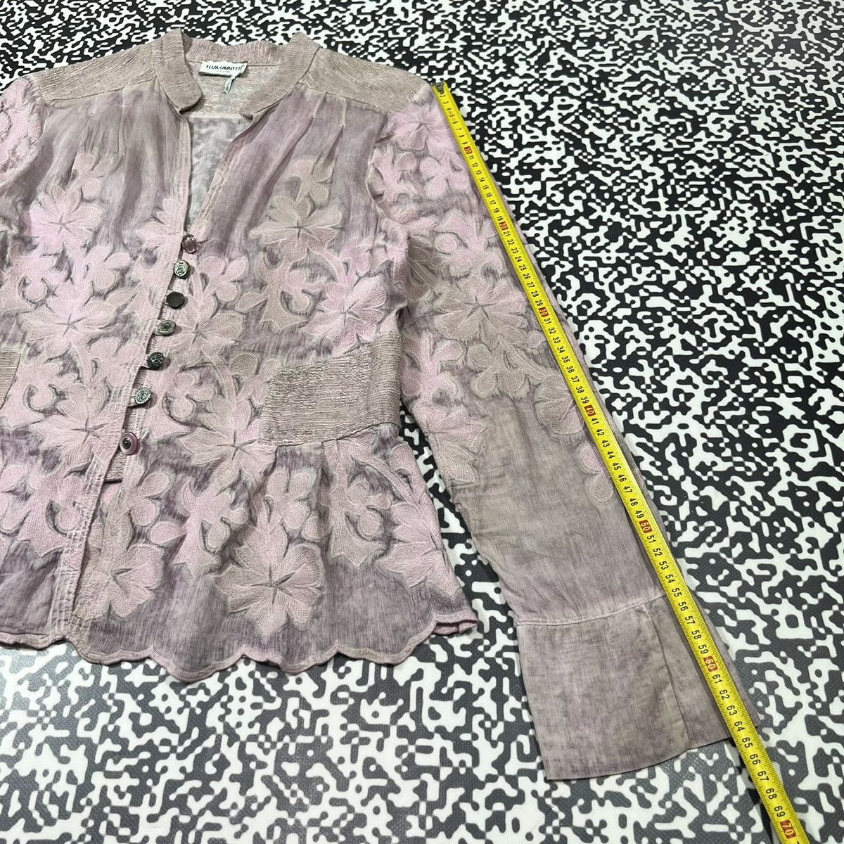 Elisa Cavaletti Vintage Y2K Elisa Cavaletti Silk Linen Luxury Floral Blazer Size M / US 6-8 / IT 42-44 - 22 Thumbnail