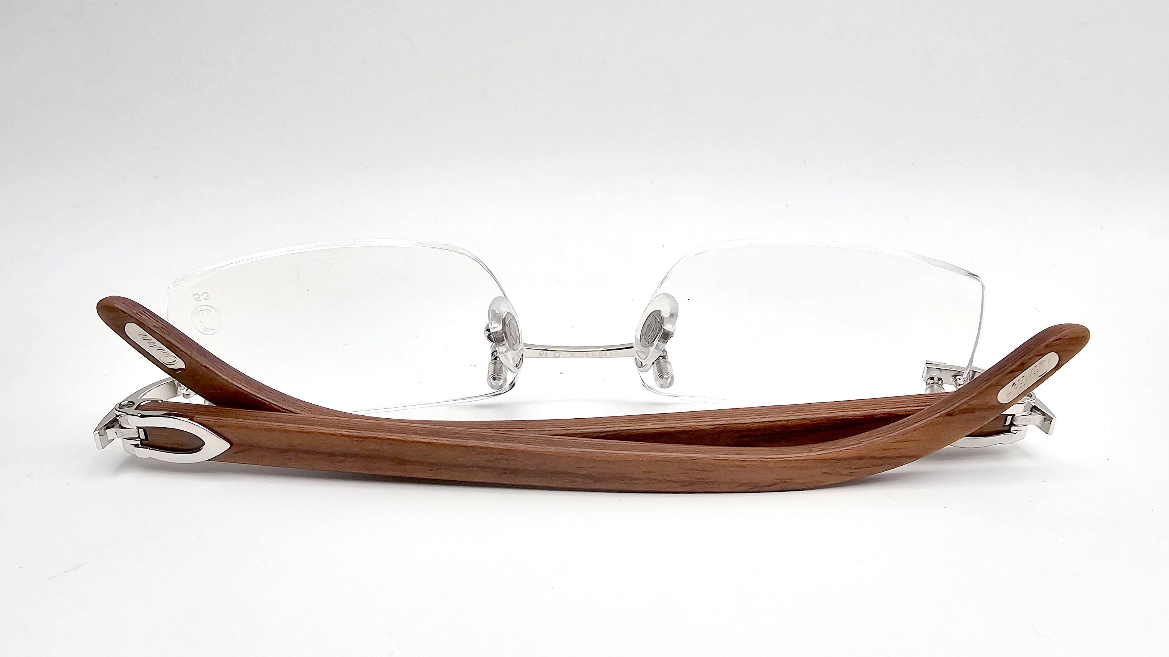 Cartier NEW! Cartier Ibiza Wood Silver Glasses CT00520 Size ONE SIZE - 10 Thumbnail