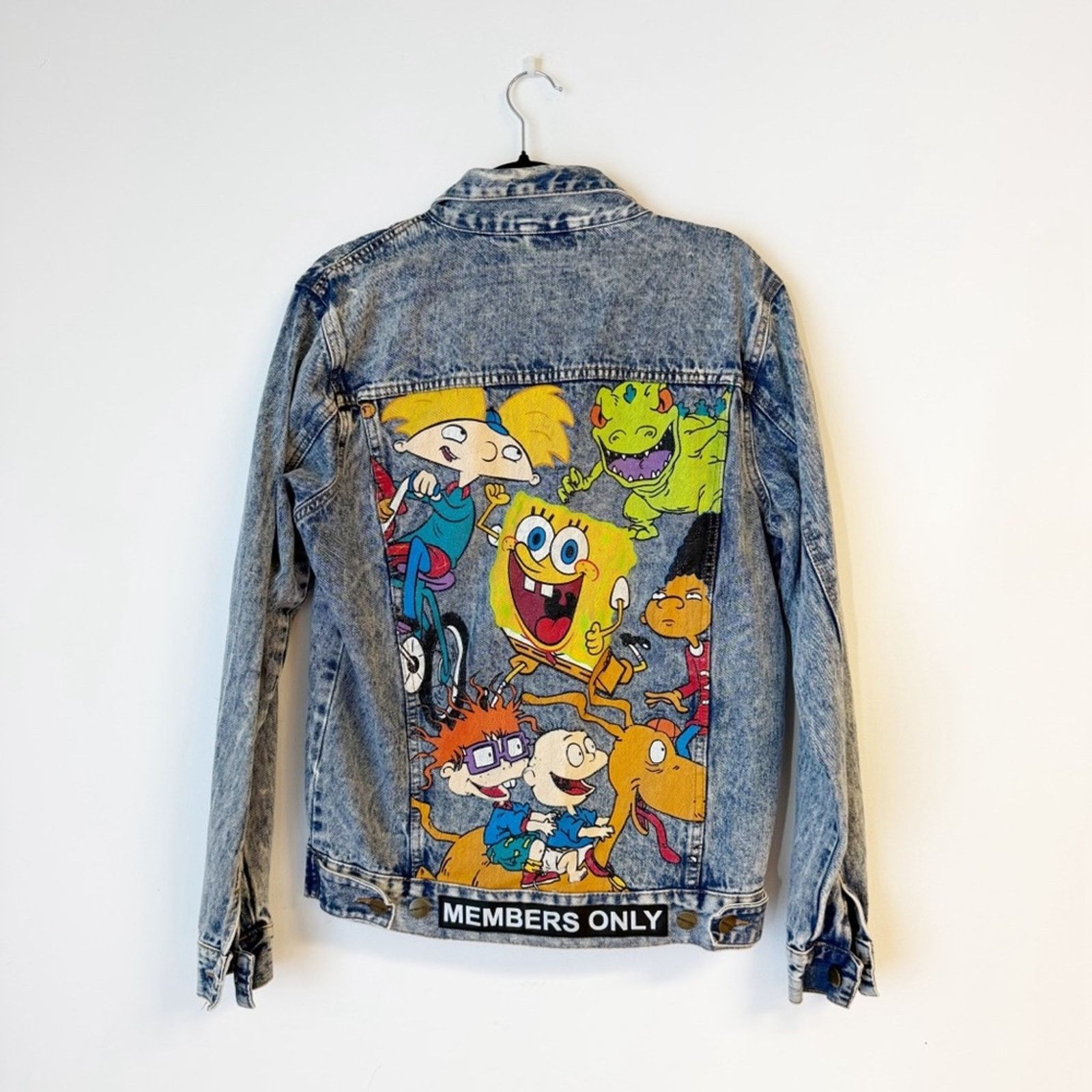 Members Only MEMBERS ONLY X NICKELODEON Denim Jacket 90’s Cartoon Collab Size S / US 4 / IT 40 - 1 Thumbnail