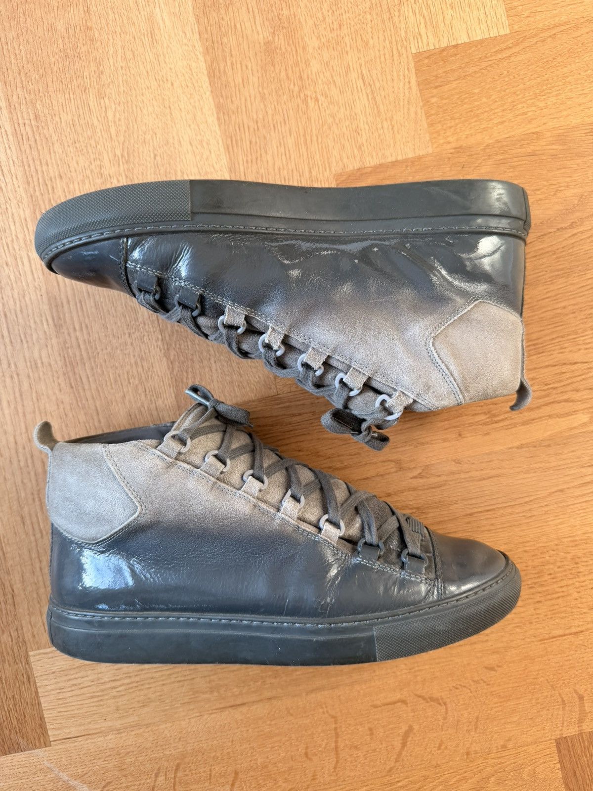 Balenciaga Balenciaga Arena gradient / ombré cool grey high top | Grailed