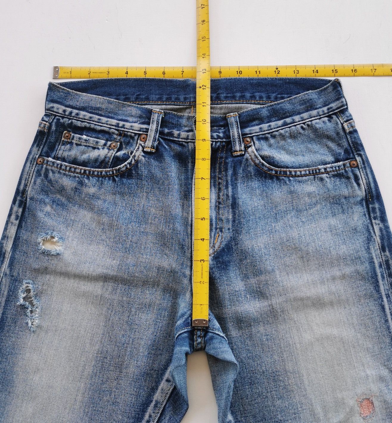 Eternal Eternal Japan Deep Blue Distressed Denim Short Size US 30 / EU 46 - 11 Thumbnail