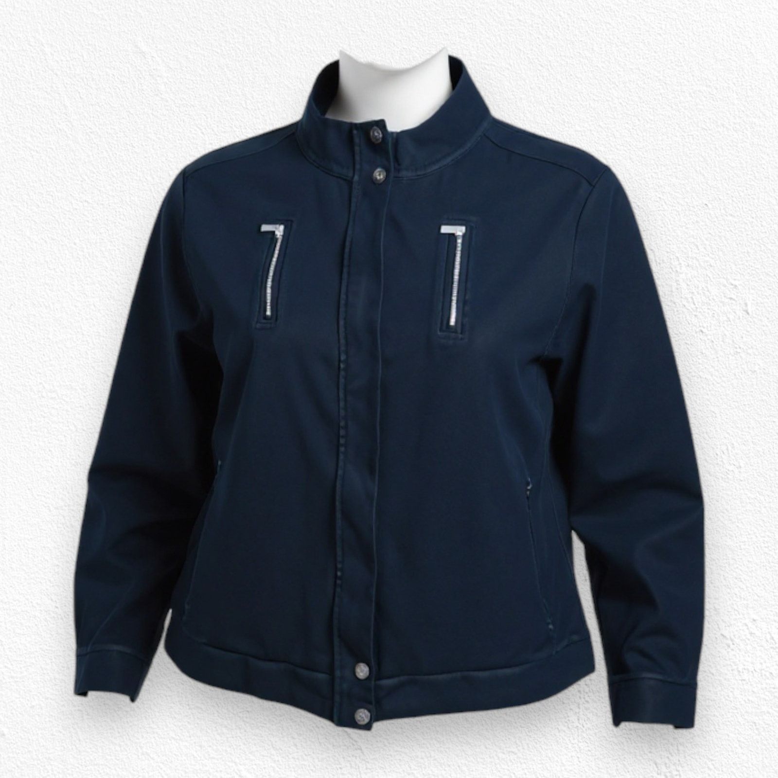 Y2K LRL Black Ribbed Knit Full Zip Jacket Size XL